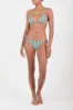 String Tie Bikini Bottom in Green Vertical Stripes sold by Larroude