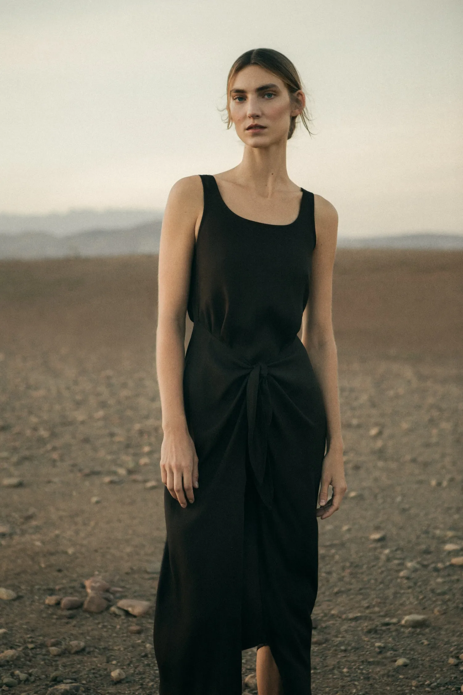 D.K. Midi Wrap Dress in Matte Crepe sold by Larroude product image thumbnail 2