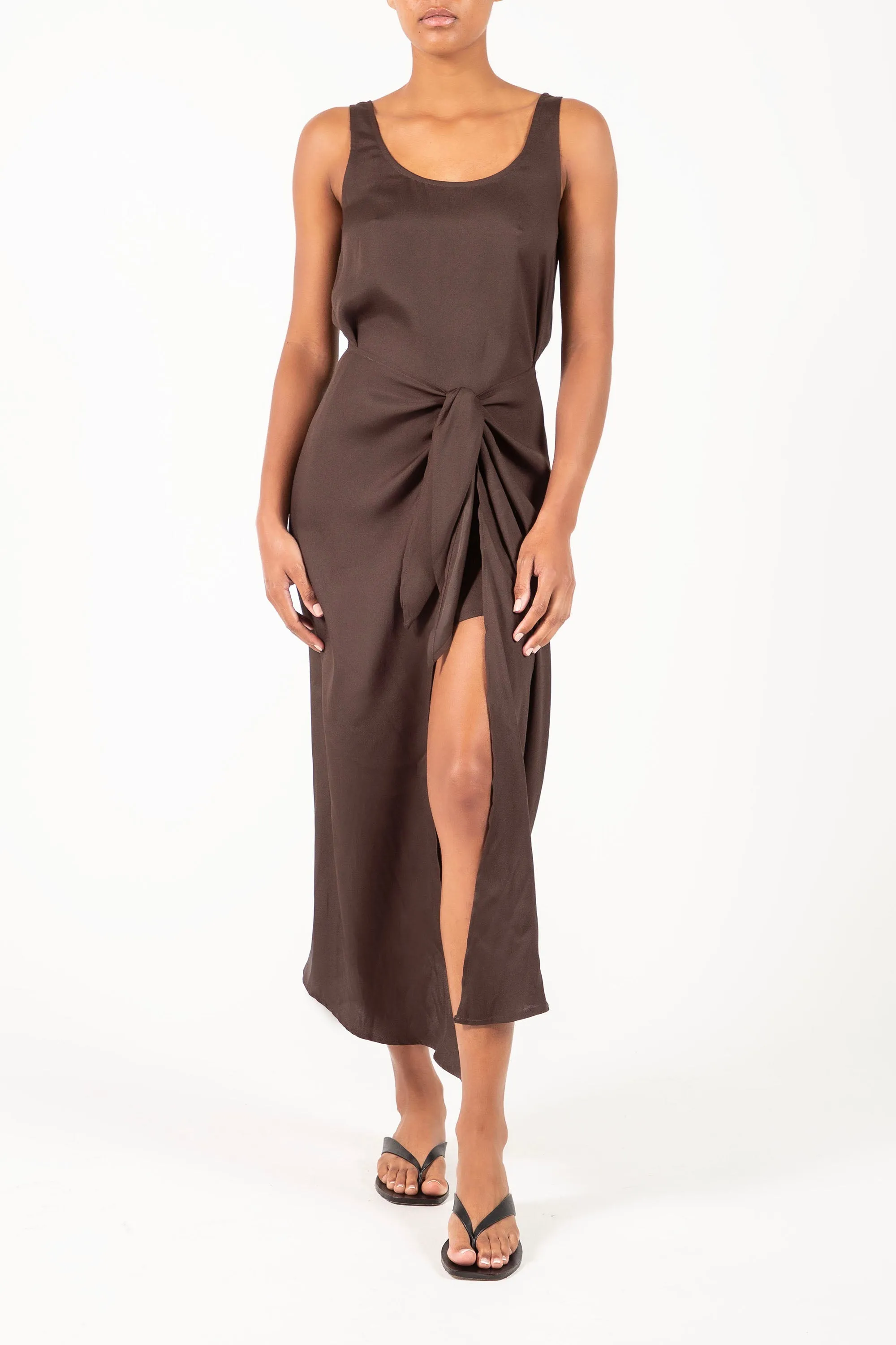 D.K. Midi Wrap Dress in Matte Crepe sold by Larroude product image thumbnail 3