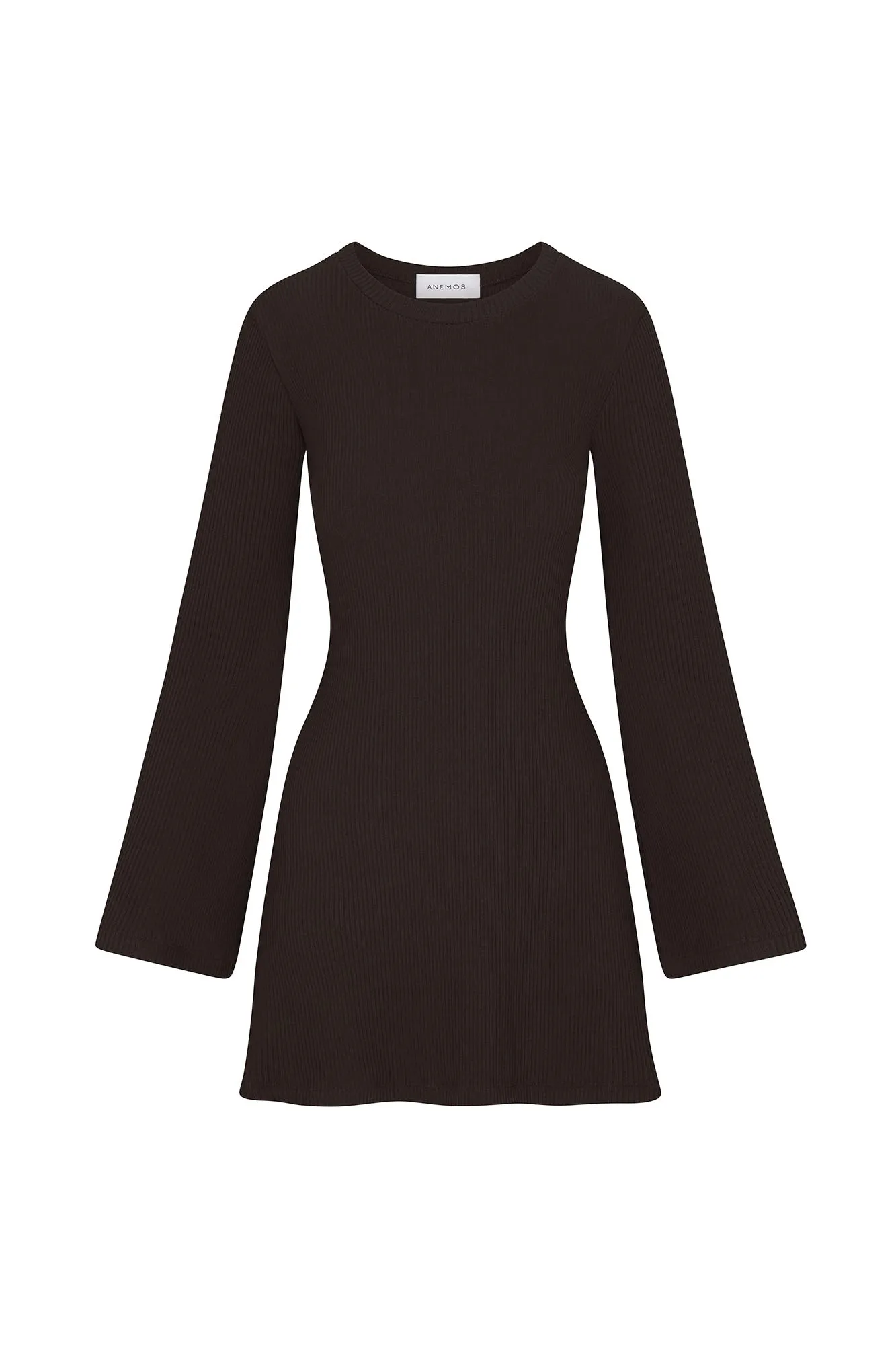 Bell Sleeve Mini Dress in Rib Knit sold by Larroude product image thumbnail 4