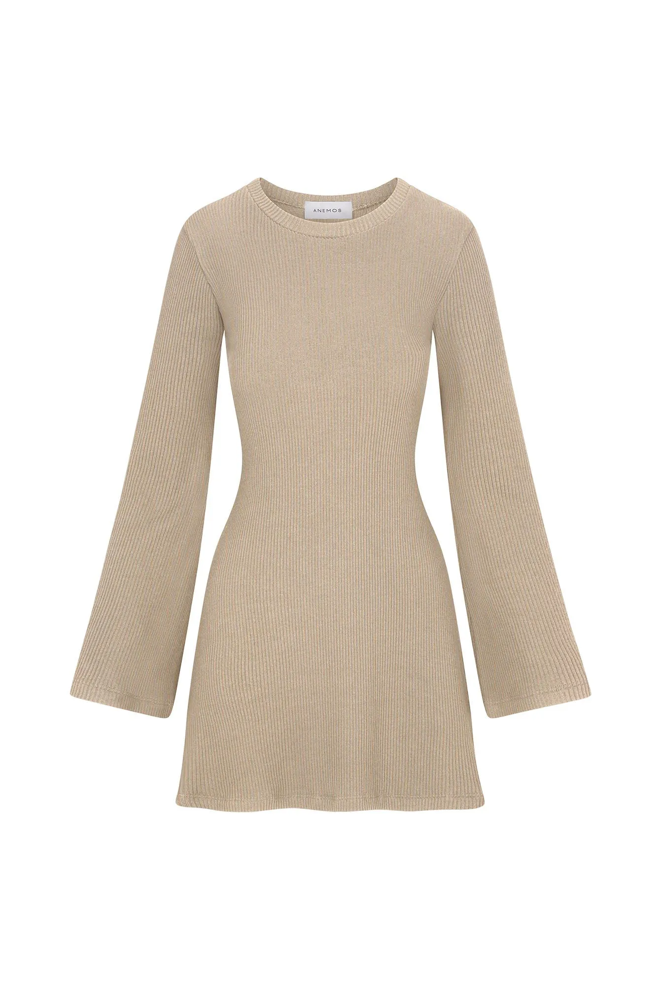 Bell Sleeve Mini Dress in Rib Knit sold by Larroude