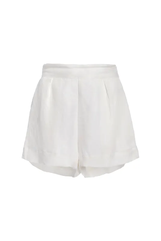 High-Waist Short Short in Linen Cupro sold by Larroude