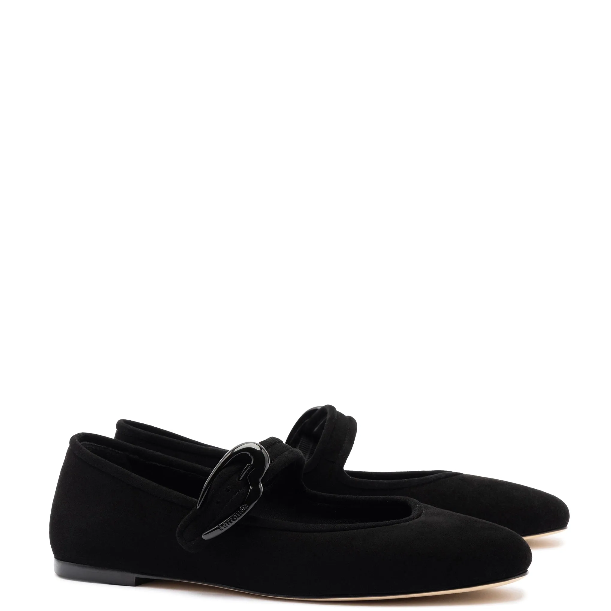 Verona Ballet Flat In Black Suede sold by Larroude product image thumbnail 2