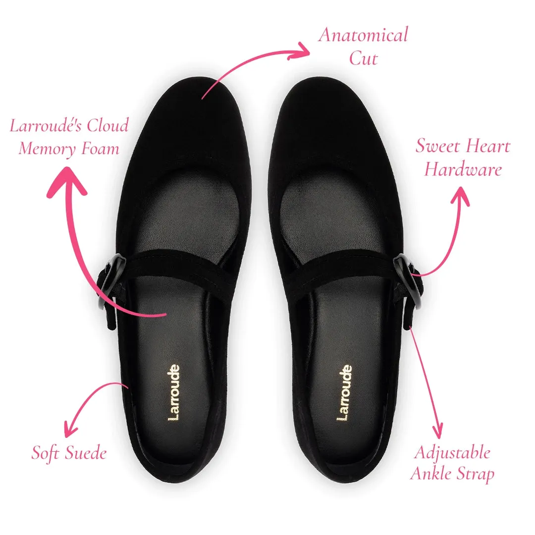Verona Ballet Flat In Black Suede sold by Larroude product image thumbnail 5