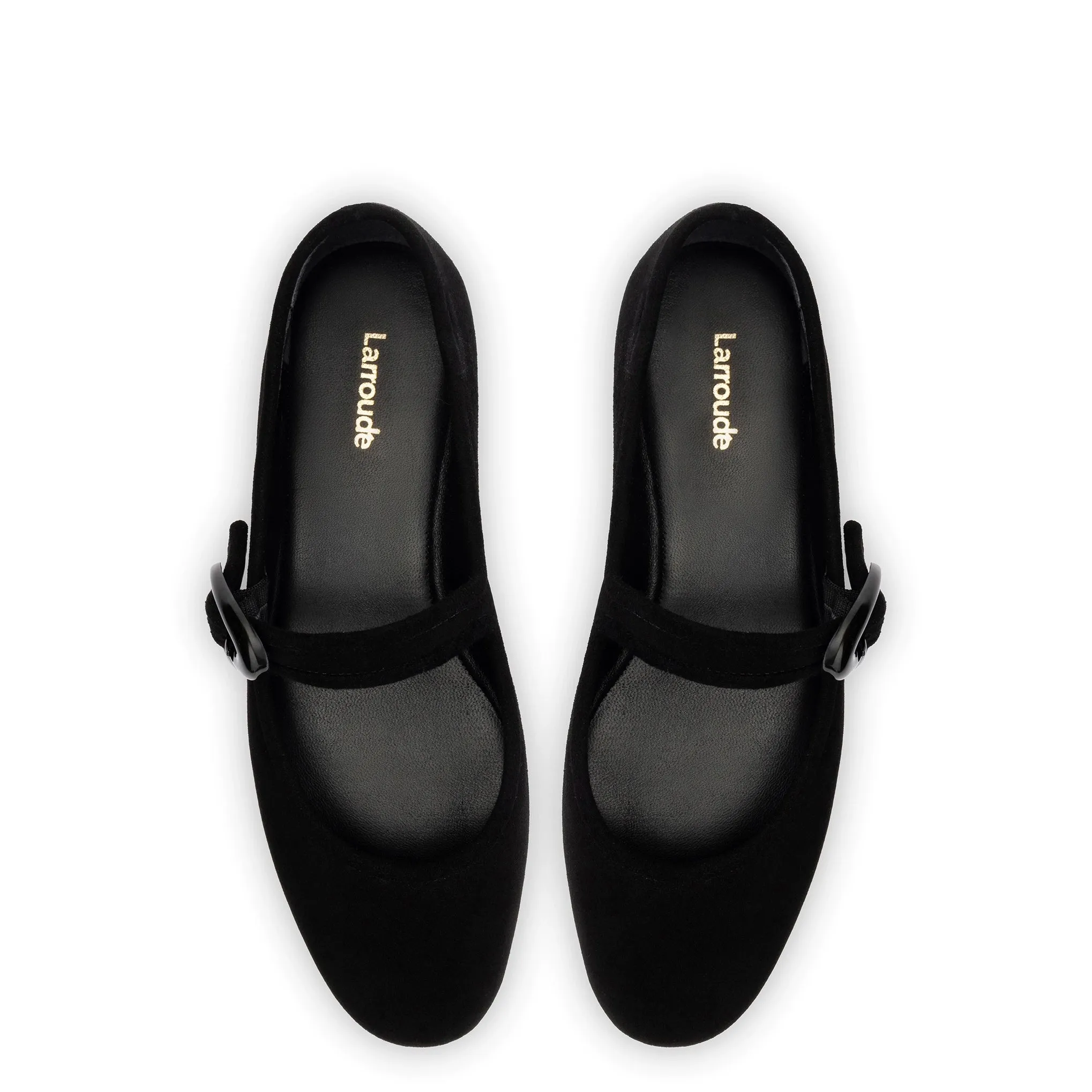 Verona Ballet Flat In Black Suede sold by Larroude product image thumbnail 3