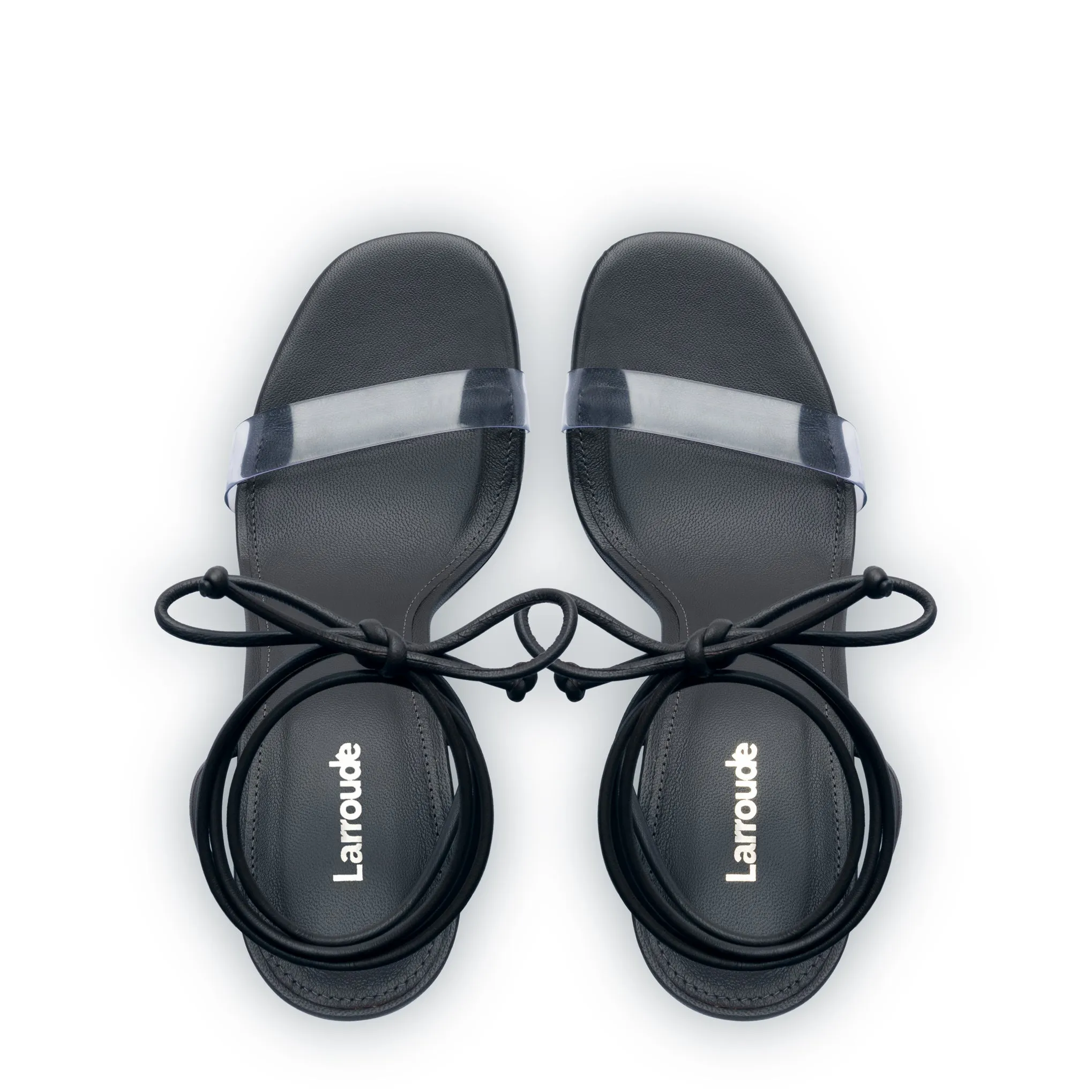 Gloria Sandal In Black Leather and Vinyl sold by Larroude product image thumbnail 3
