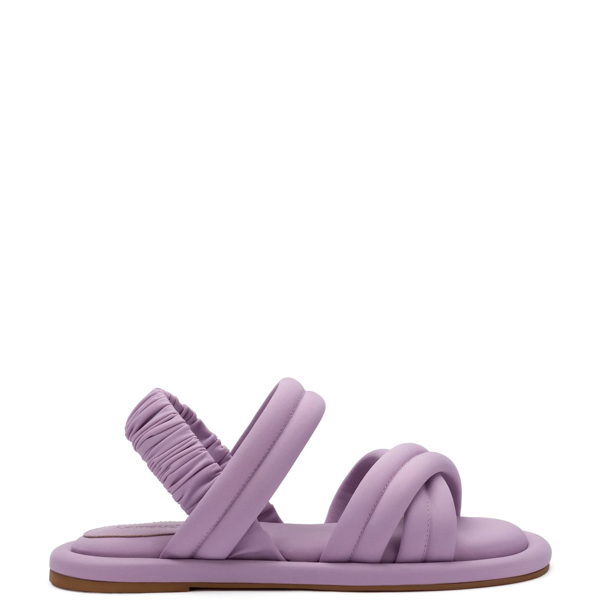 Joshua Flat Sandal In Lavender Lycra sold by Larroude