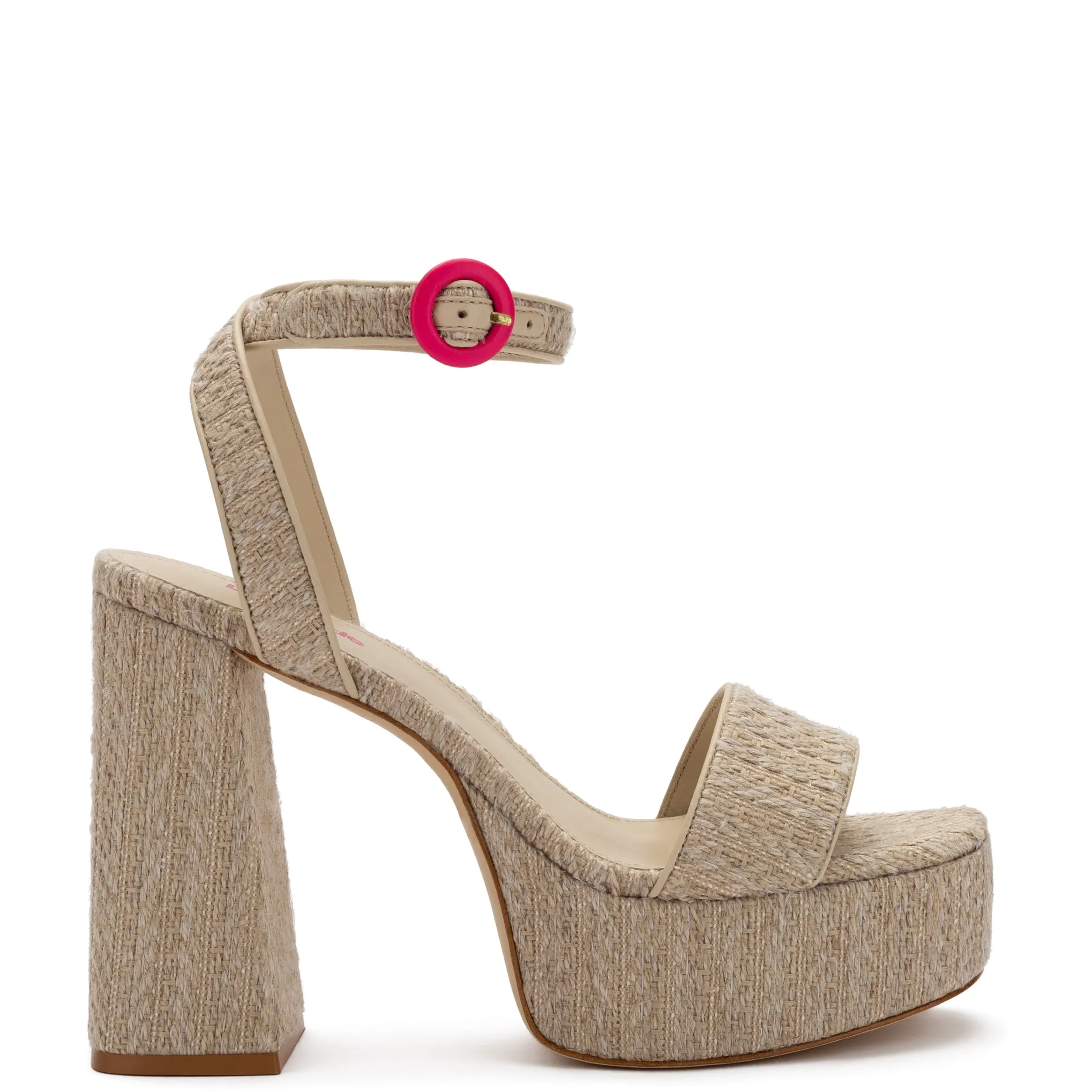 Dolly Sandal In Natural Raffia sold by Larroude