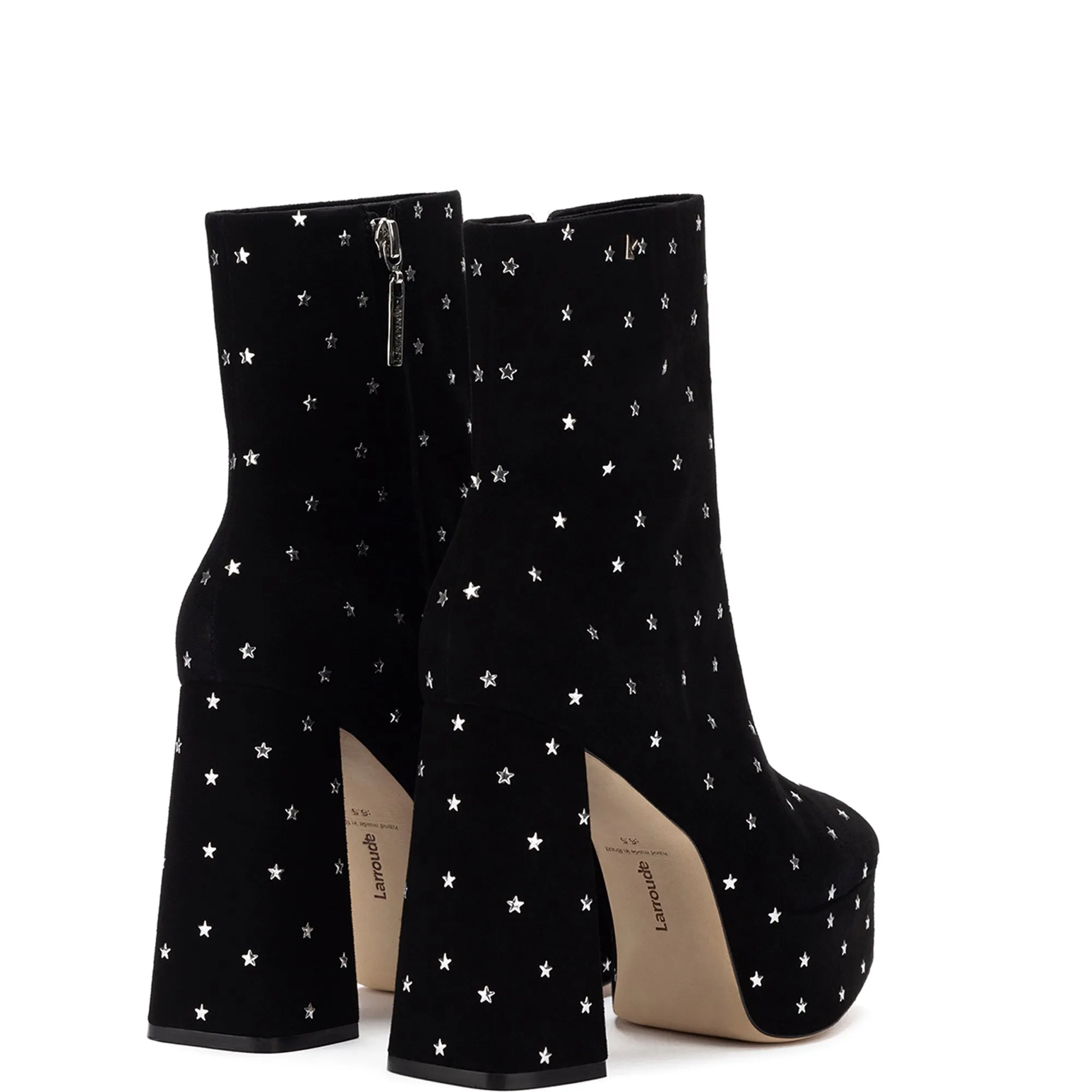 Dolly Boot In Black Suede and Silver Stars sold by Larroude product image thumbnail 3