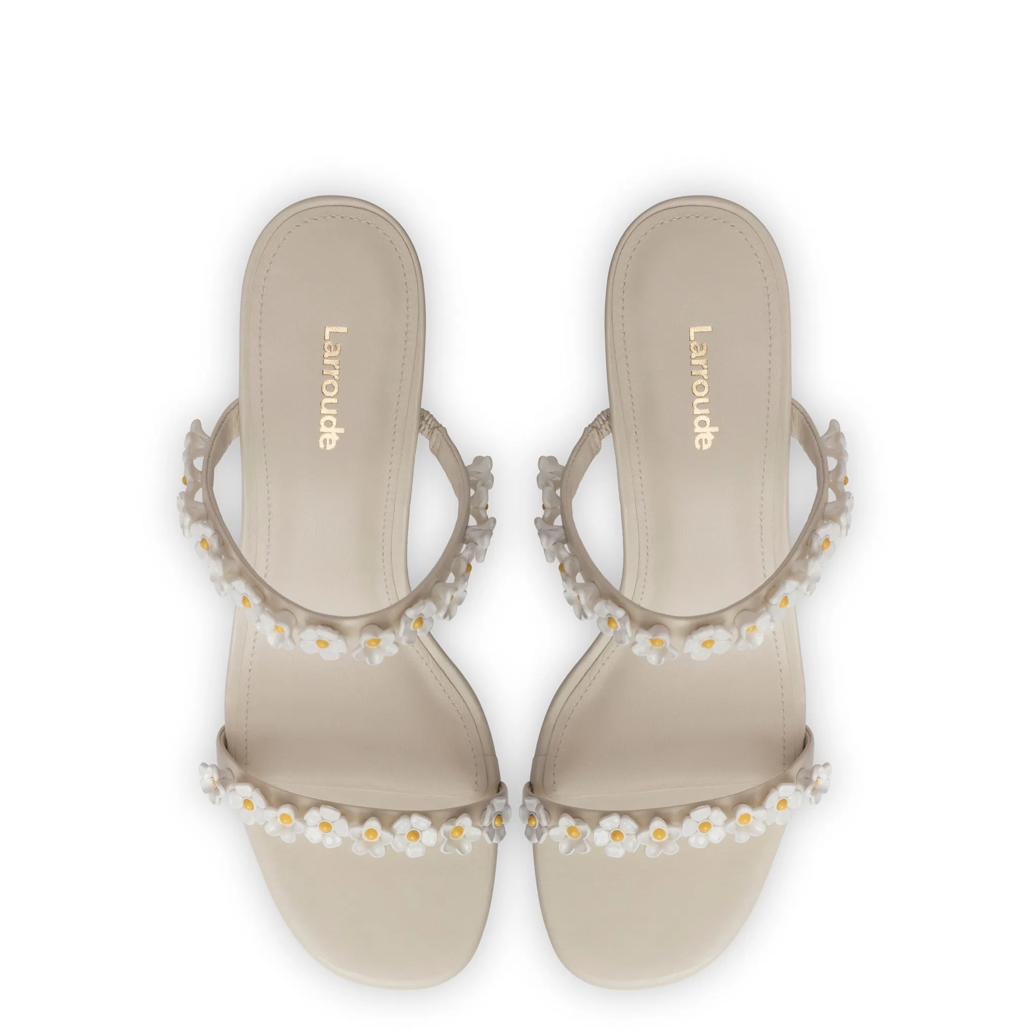 Goldie Mule In Ivory Leather sold by Larroude product image thumbnail 3