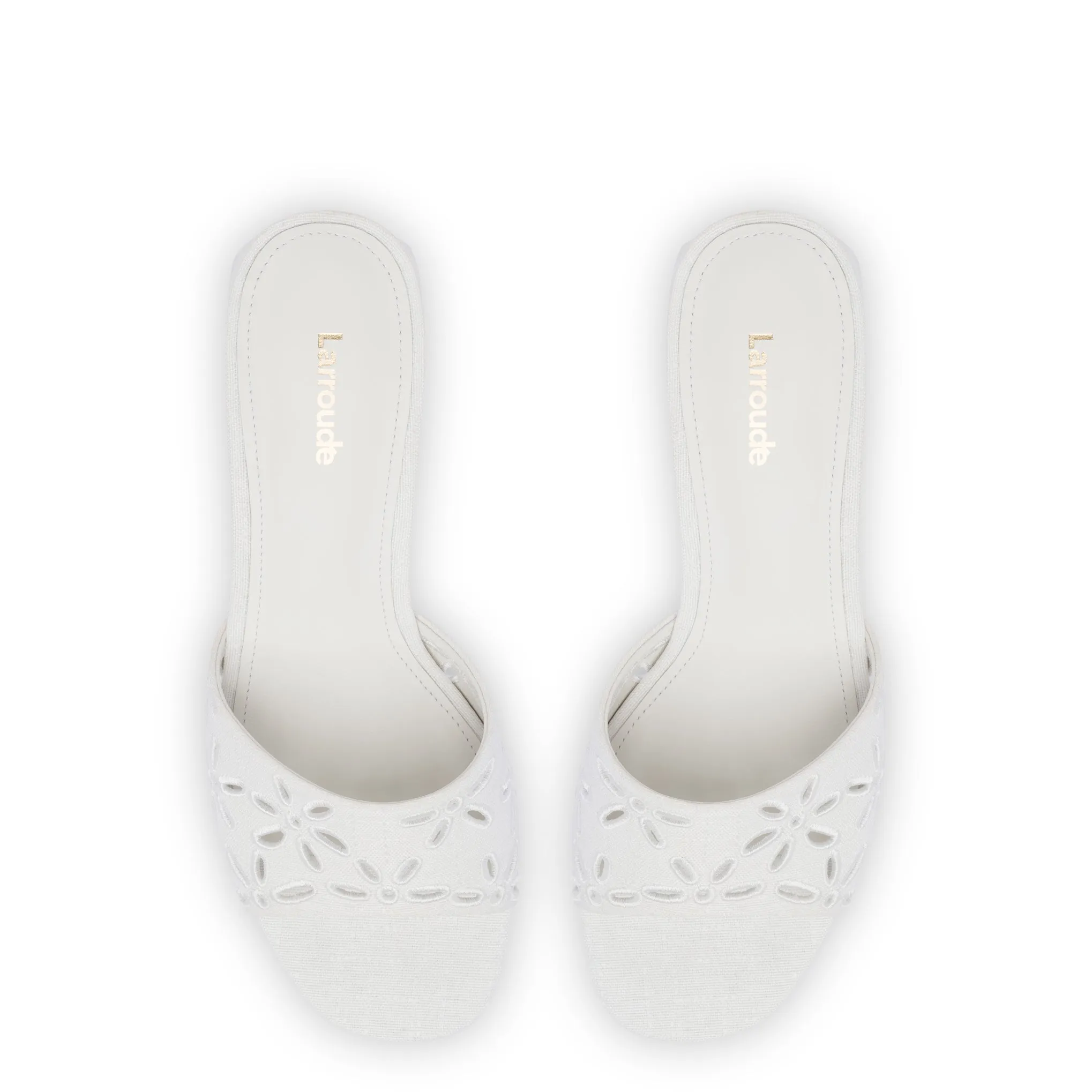 Brigitte Mule In White Linen sold by Larroude product image thumbnail 3
