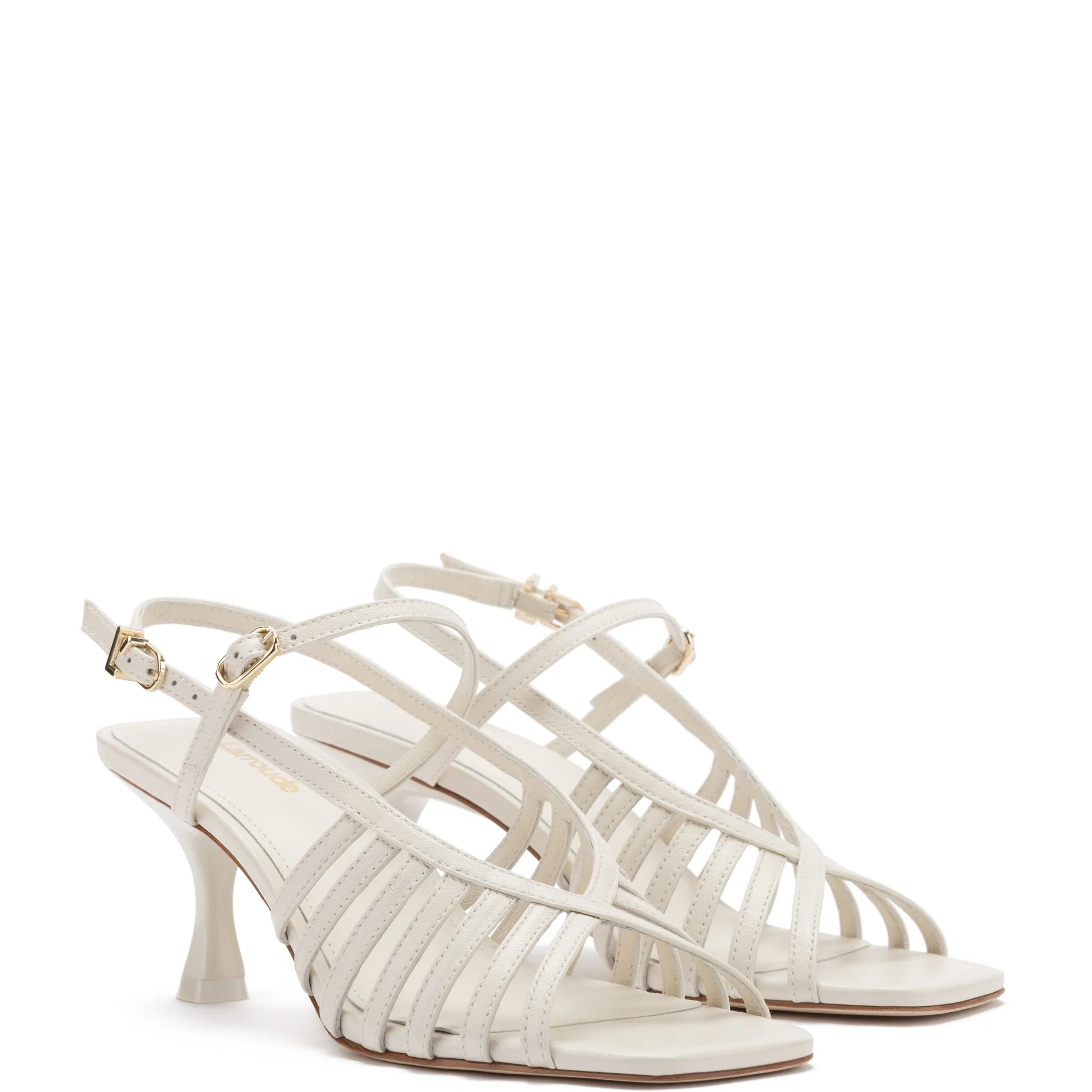 Leandra Sandal In Ivory Leather sold by Larroude product image thumbnail 2
