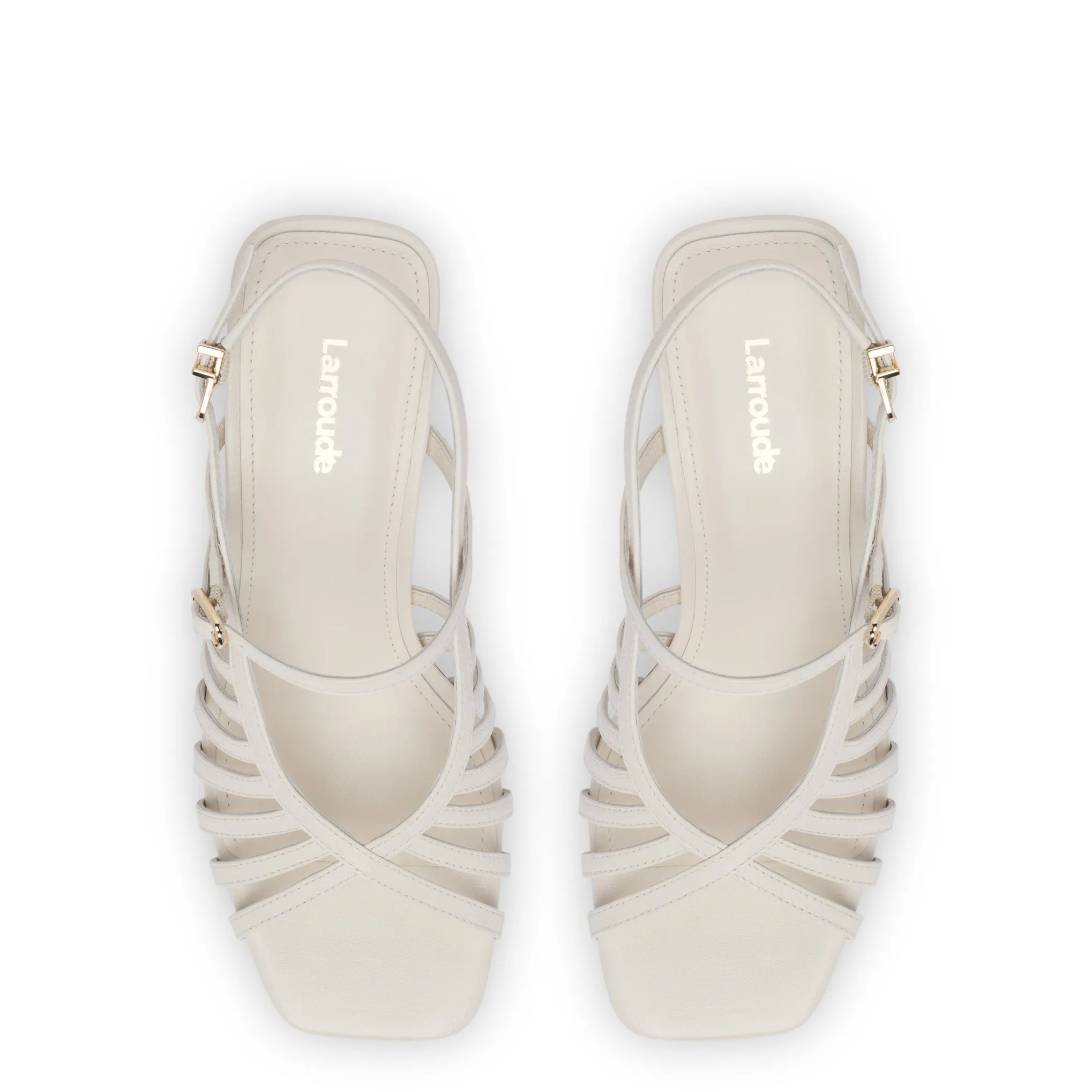Leandra Sandal In Ivory Leather sold by Larroude product image thumbnail 3