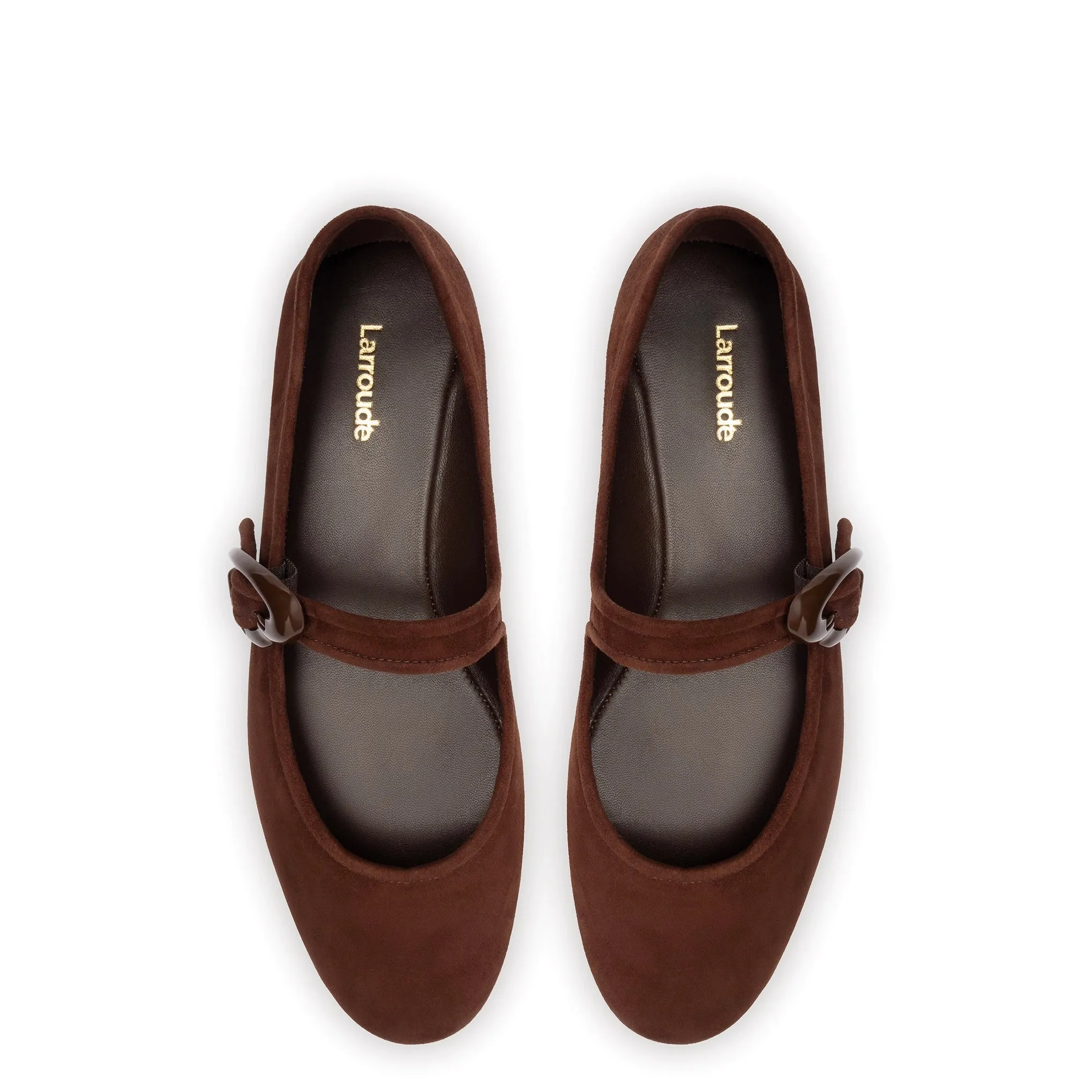 Verona Ballet Flat In Brown Suede sold by Larroude product image thumbnail 3