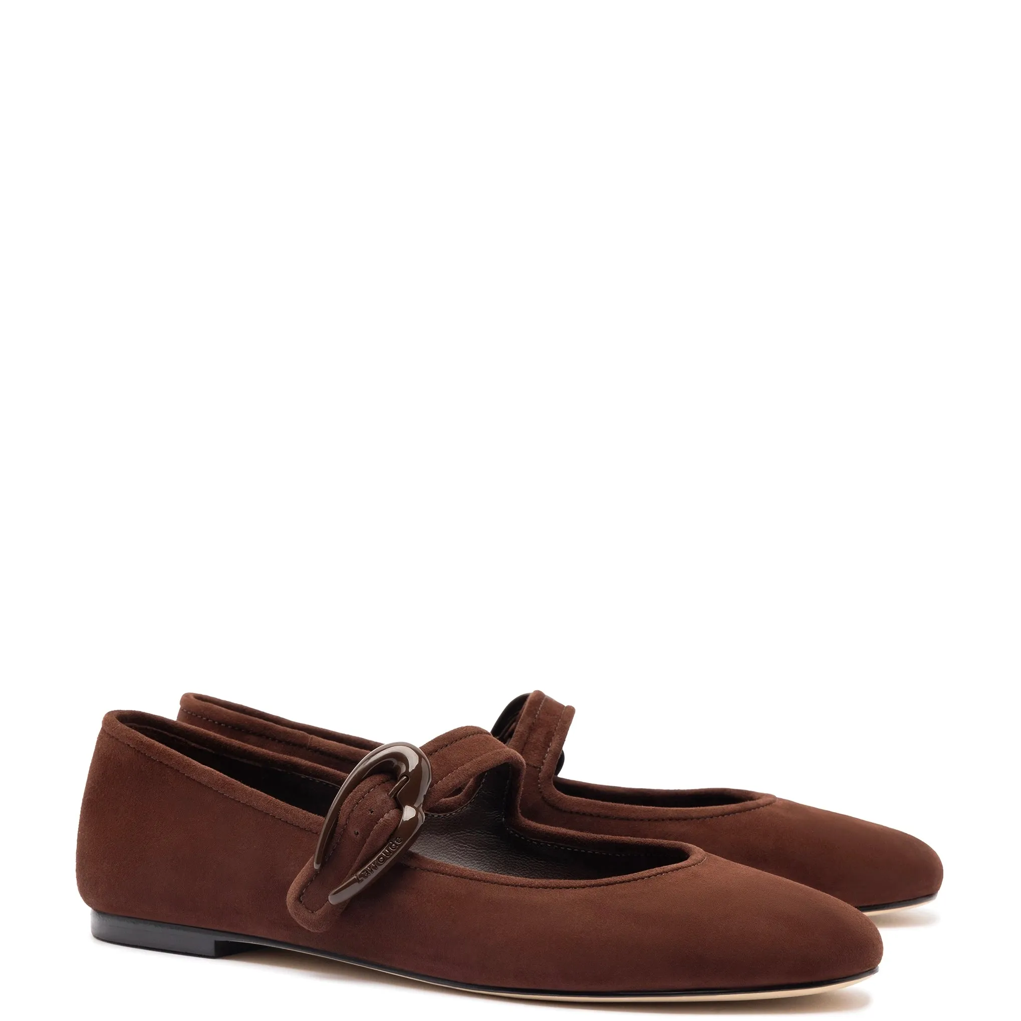 Verona Ballet Flat In Brown Suede sold by Larroude product image thumbnail 2
