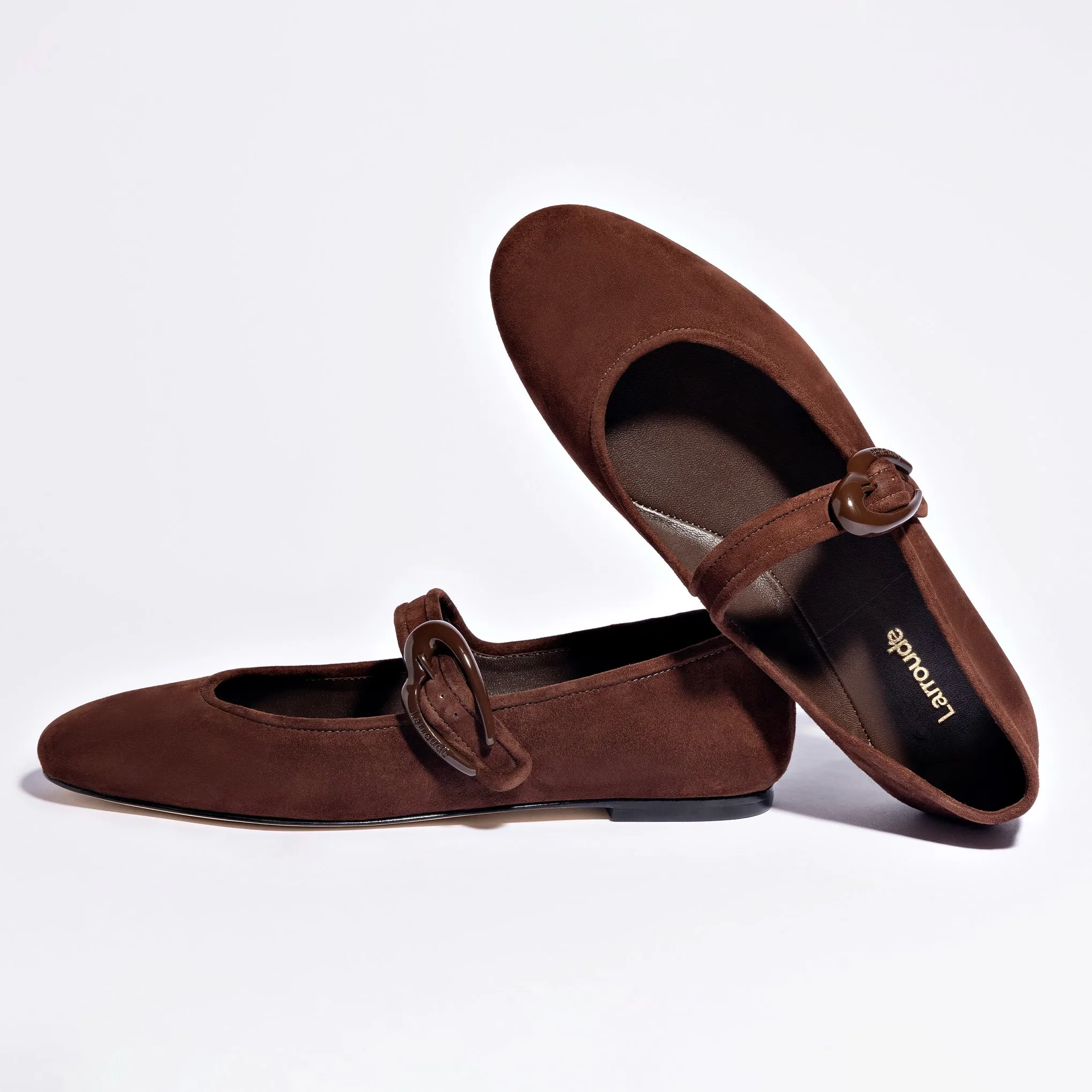 Verona Ballet Flat In Brown Suede sold by Larroude product image thumbnail 5