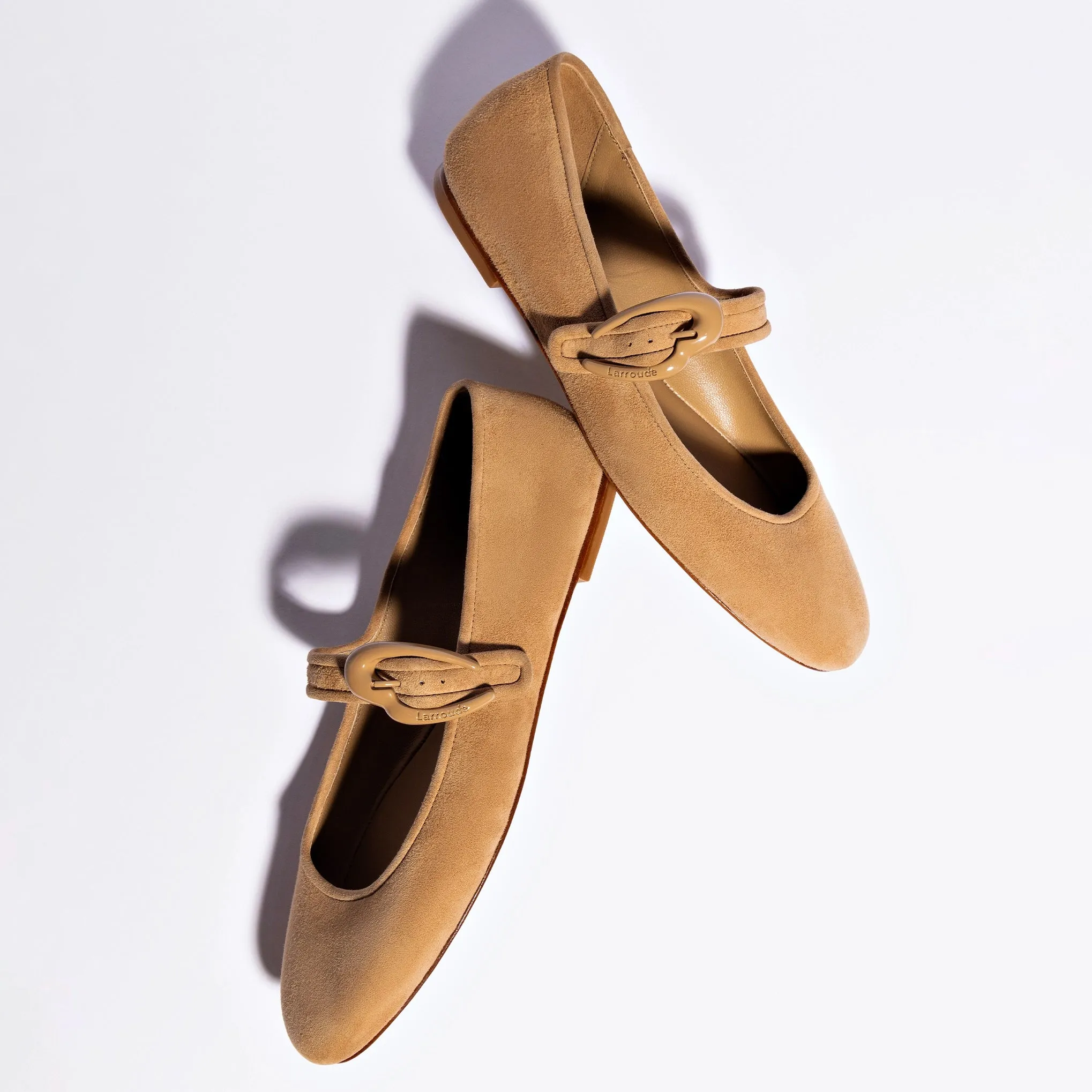 Verona Ballet Flat In Peanut Suede sold by Larroude product image thumbnail 5