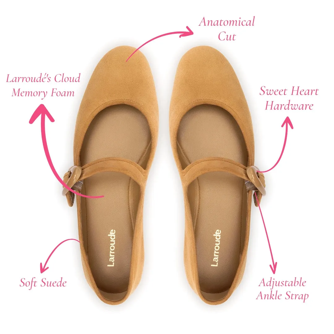 Verona Ballet Flat In Peanut Suede sold by Larroude product image thumbnail 4