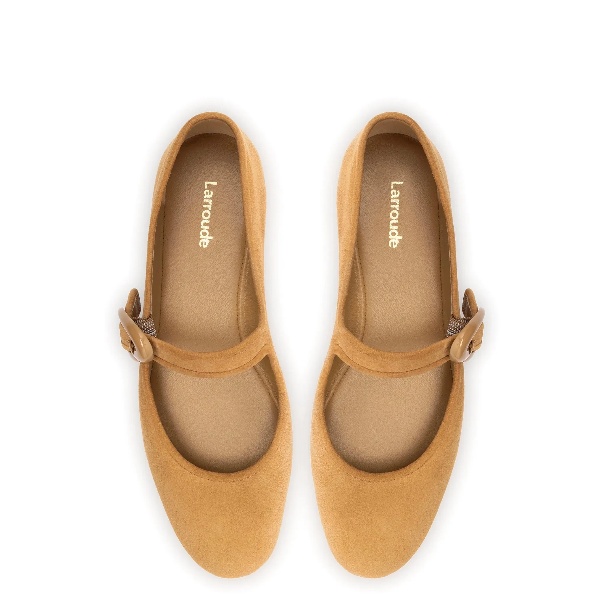Verona Ballet Flat In Peanut Suede sold by Larroude product image thumbnail 3