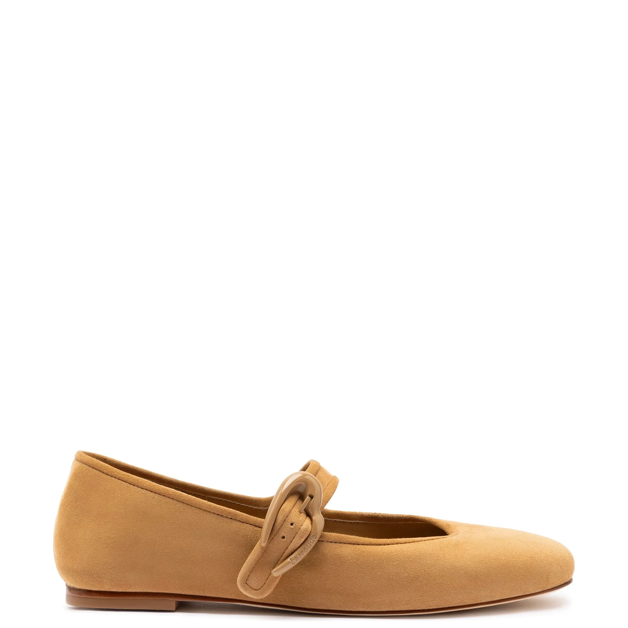 Verona Ballet Flat In Peanut Suede sold by Larroude
