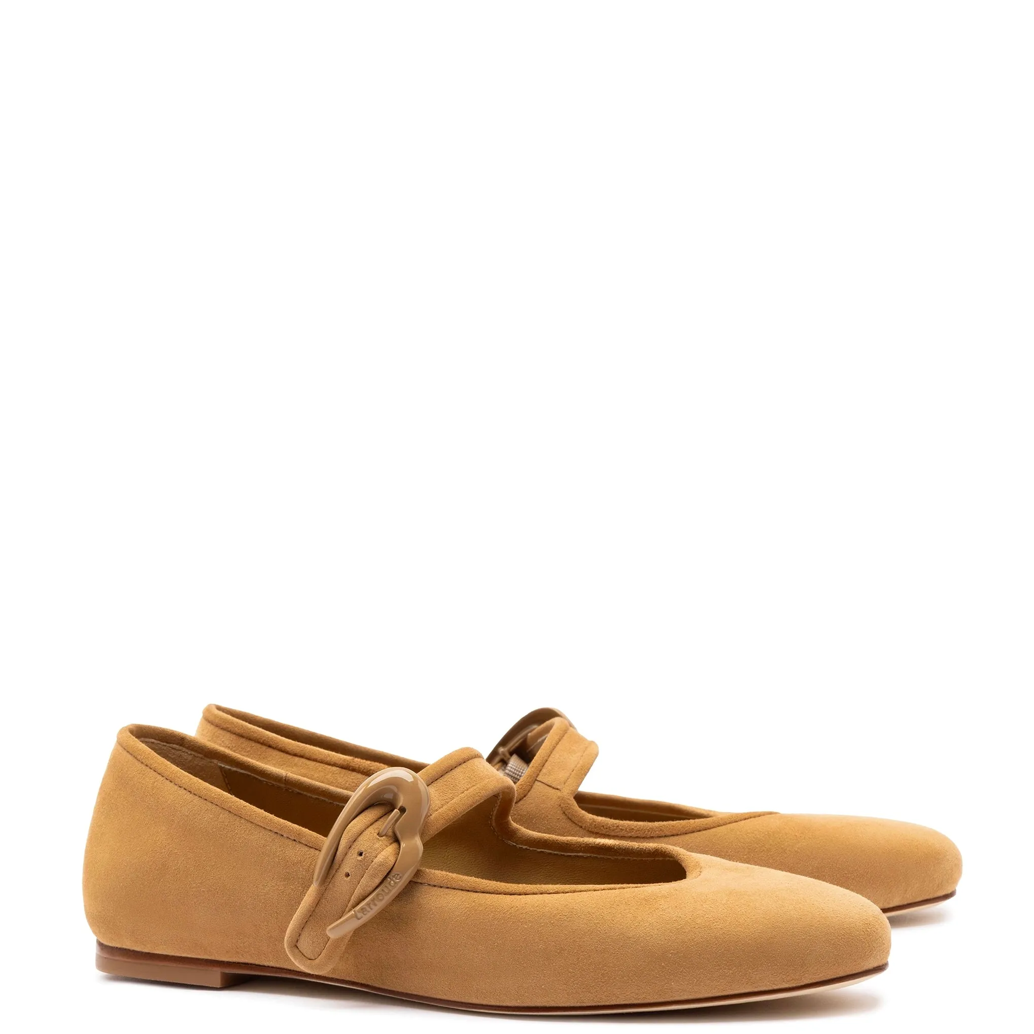 Verona Ballet Flat In Peanut Suede sold by Larroude product image thumbnail 2