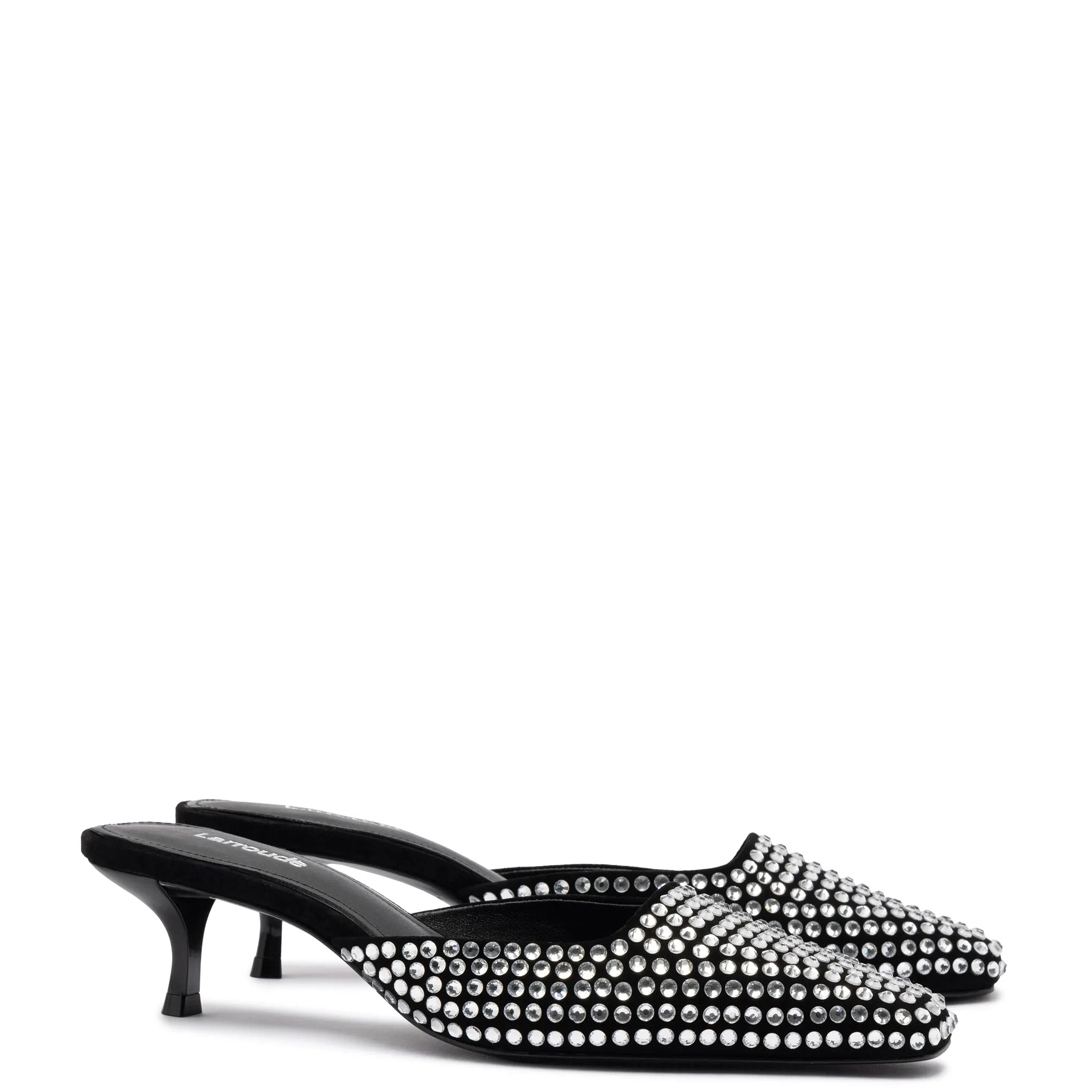 Amal Crystal Mule In Black Suede sold by Larroude product image thumbnail 2