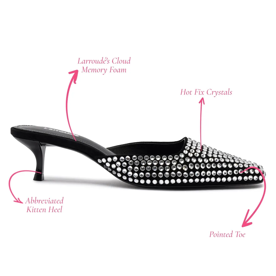 Amal Crystal Mule In Black Suede sold by Larroude product image thumbnail 5