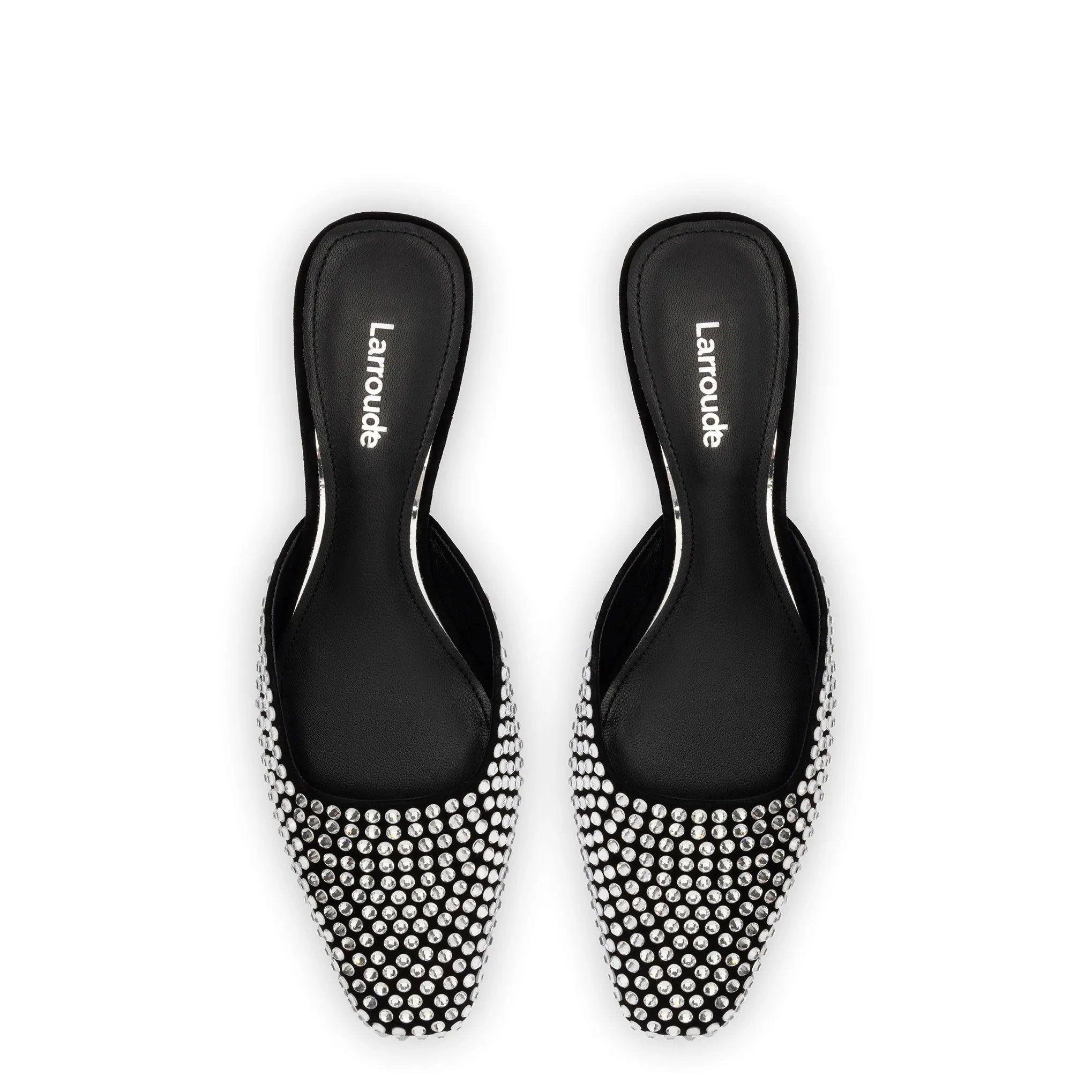 Amal Crystal Mule In Black Suede sold by Larroude product image thumbnail 3