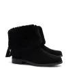 Verbier Bootie In Black Suede and Black Shearling sold by Larroude