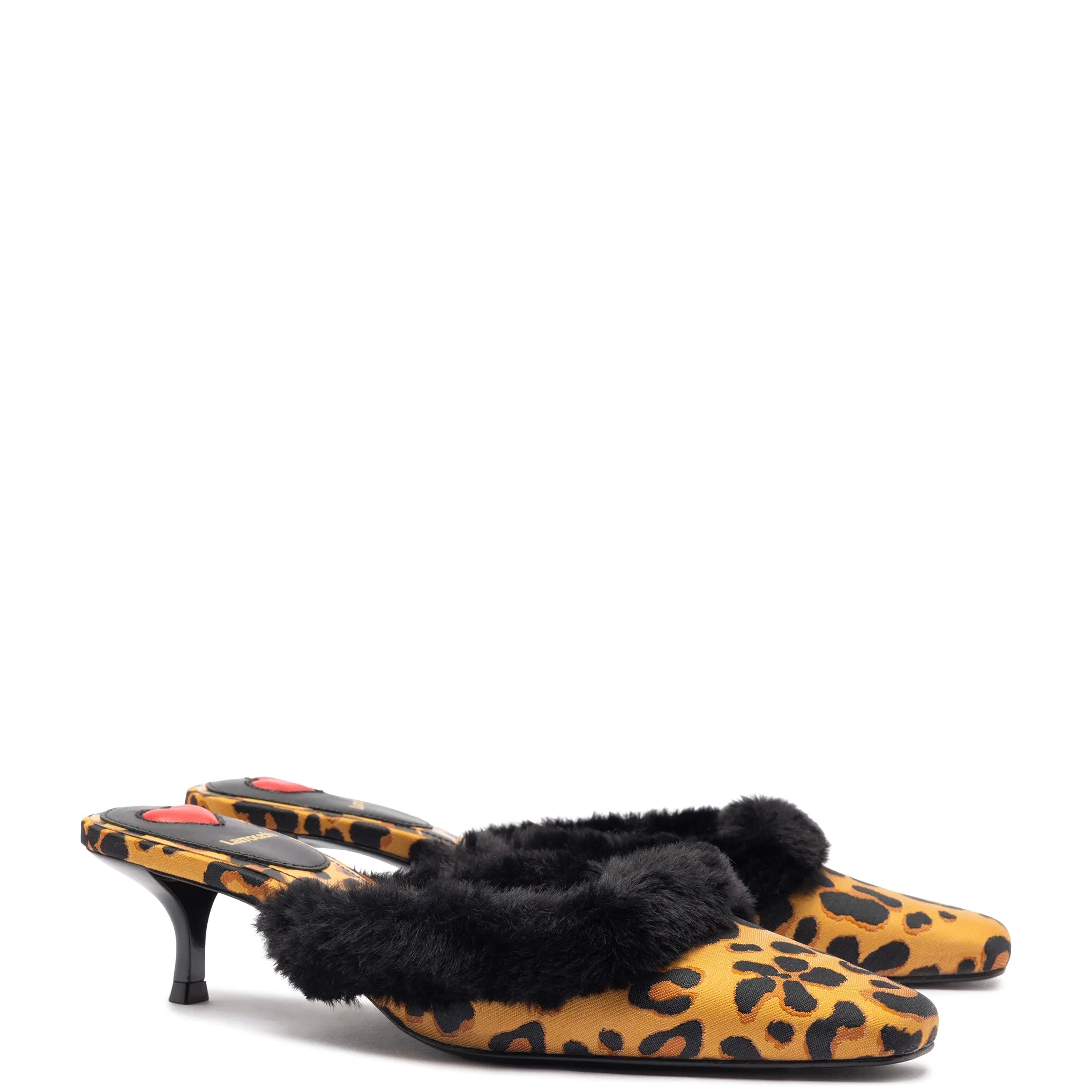 Amal Faux Fur Mule In Leopard Jacquard sold by Larroude product image thumbnail 2