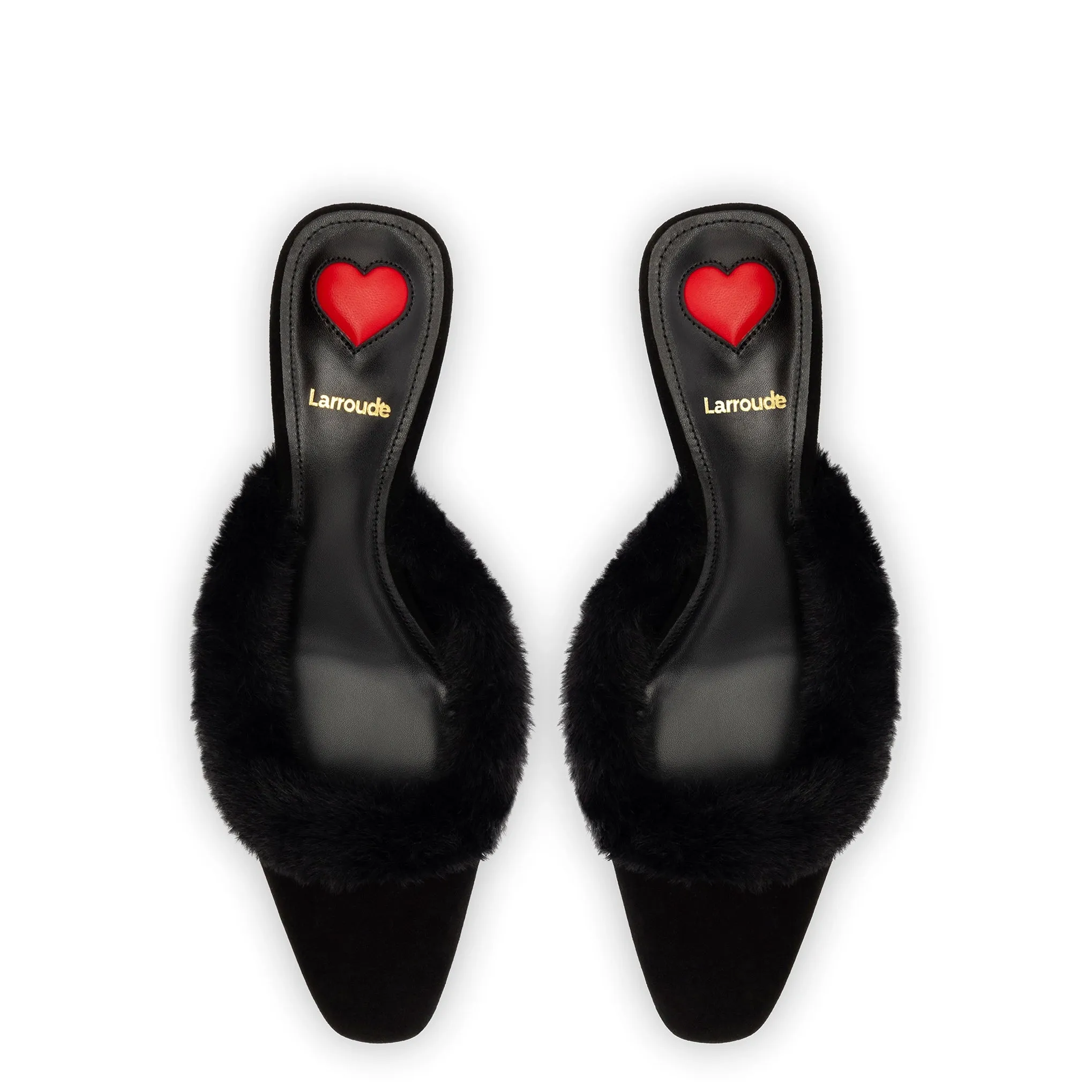 Amal Faux Fur Mule In Black Suede sold by Larroude product image thumbnail 3