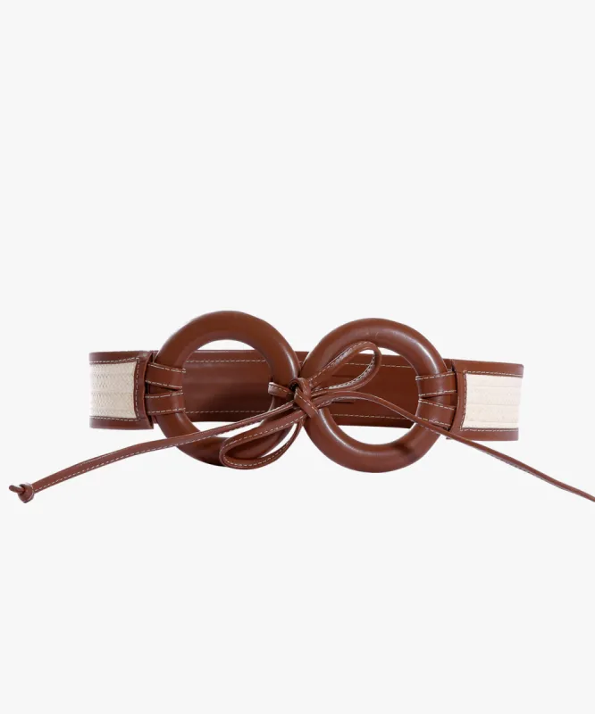 Zenú Belt in Raffia and Leather sold by Larroude