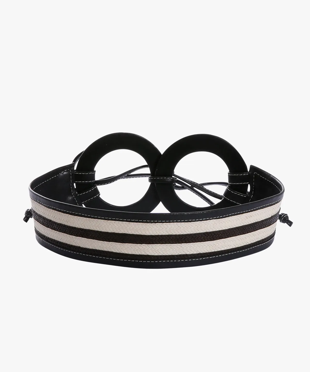 Zenú Belt in Raffia and Leather sold by Larroude product image thumbnail 2