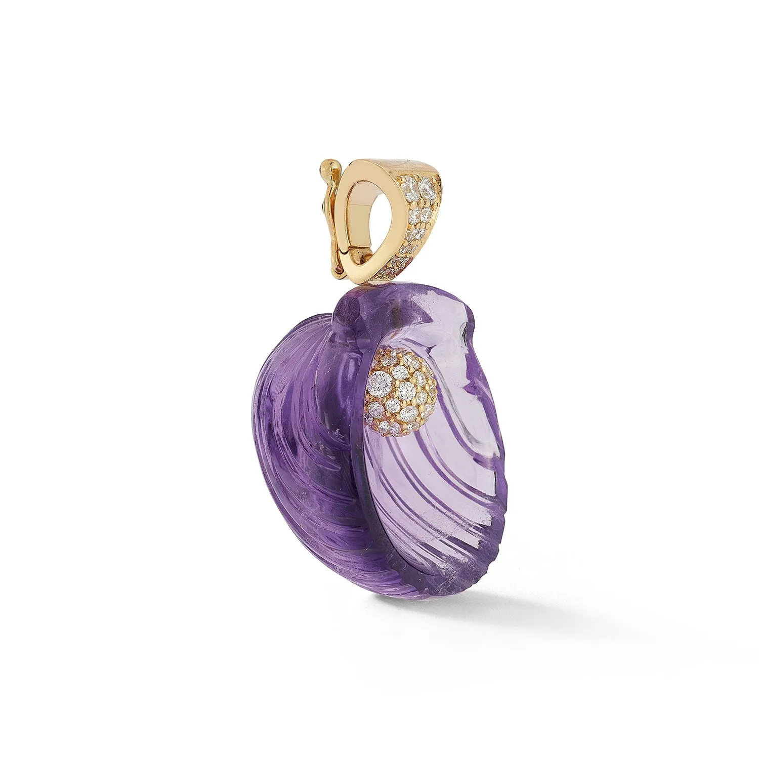 Large Dream Shell Pendant - Amethyst with Diamond Pearl sold by Larroude product image thumbnail 3