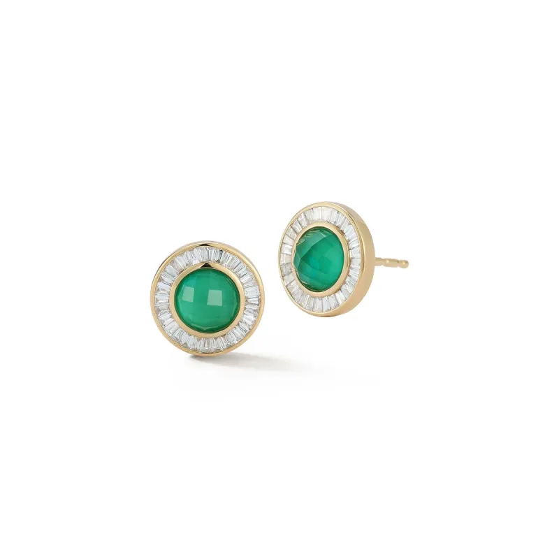 Cosmos Studs - Chrysoprase sold by Larroude