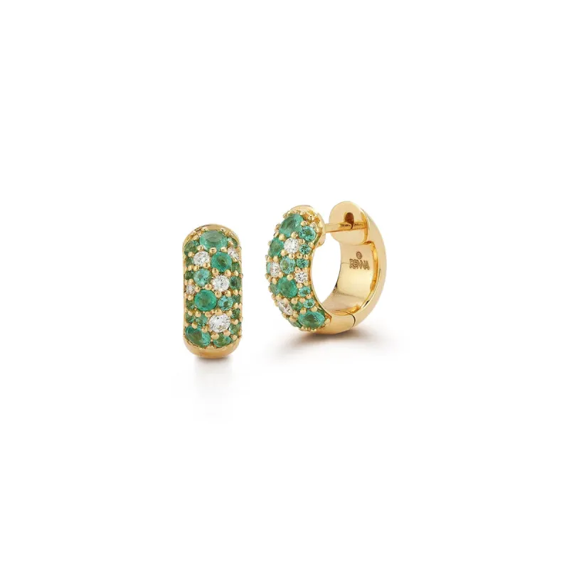 Tidepool Huggie Hoops - Emerald sold by Larroude