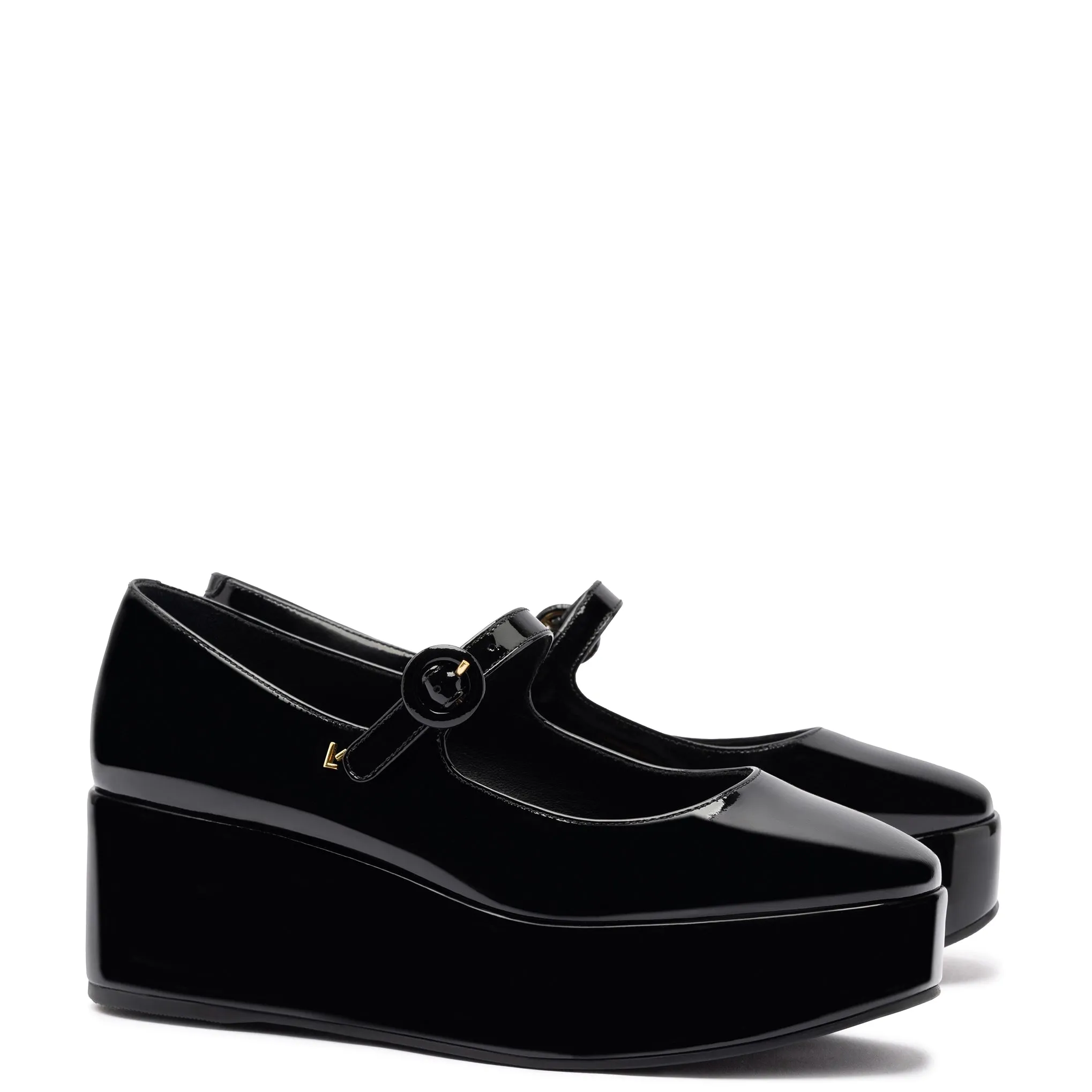 Blair Flatform In Black Patent Leather sold by Larroude product image thumbnail 2