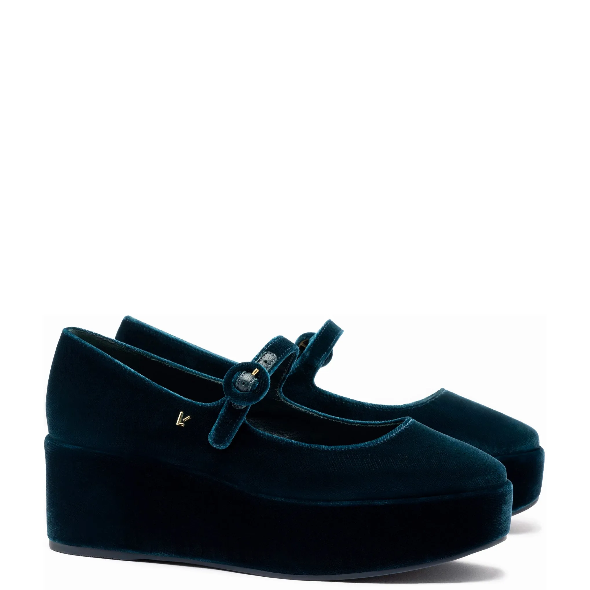 Blair Flatform In Deepsea Velvet sold by Larroude product image thumbnail 2