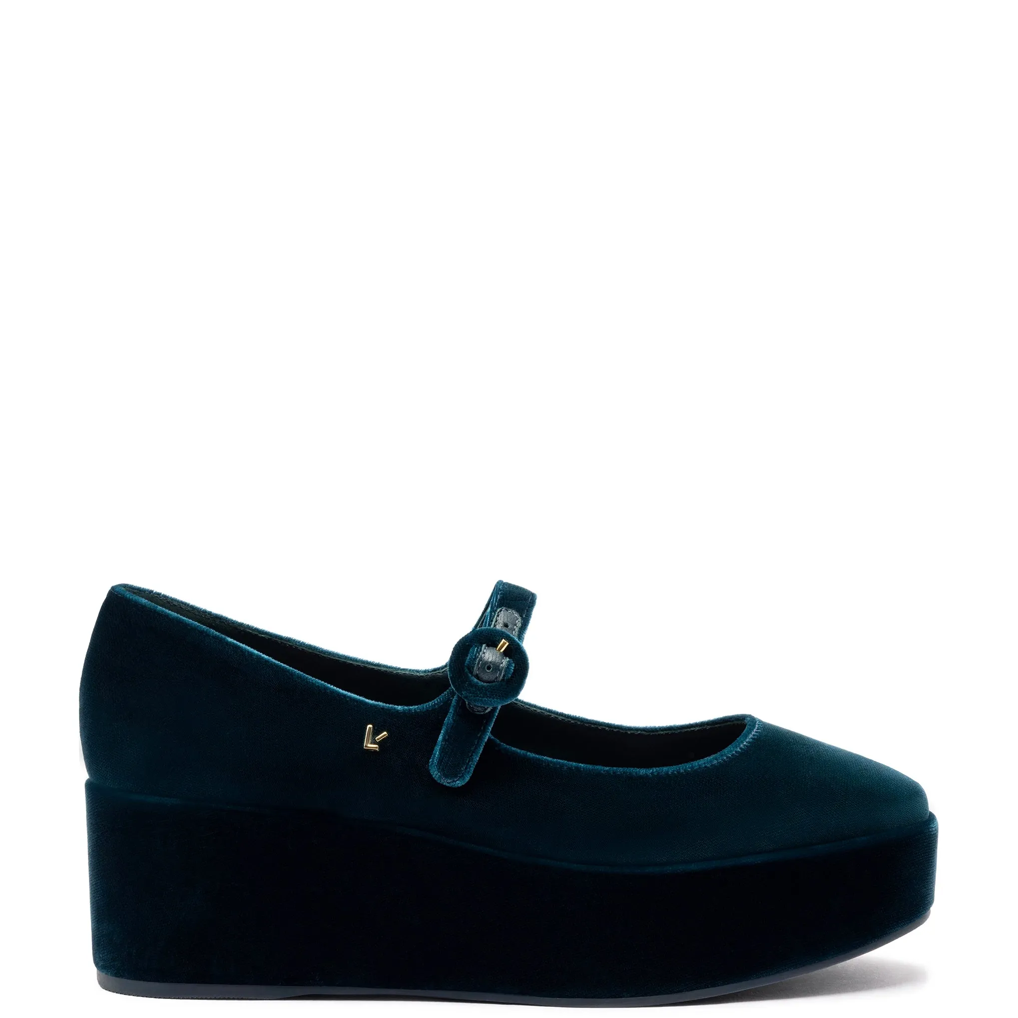 Blair Flatform In Deepsea Velvet sold by Larroude