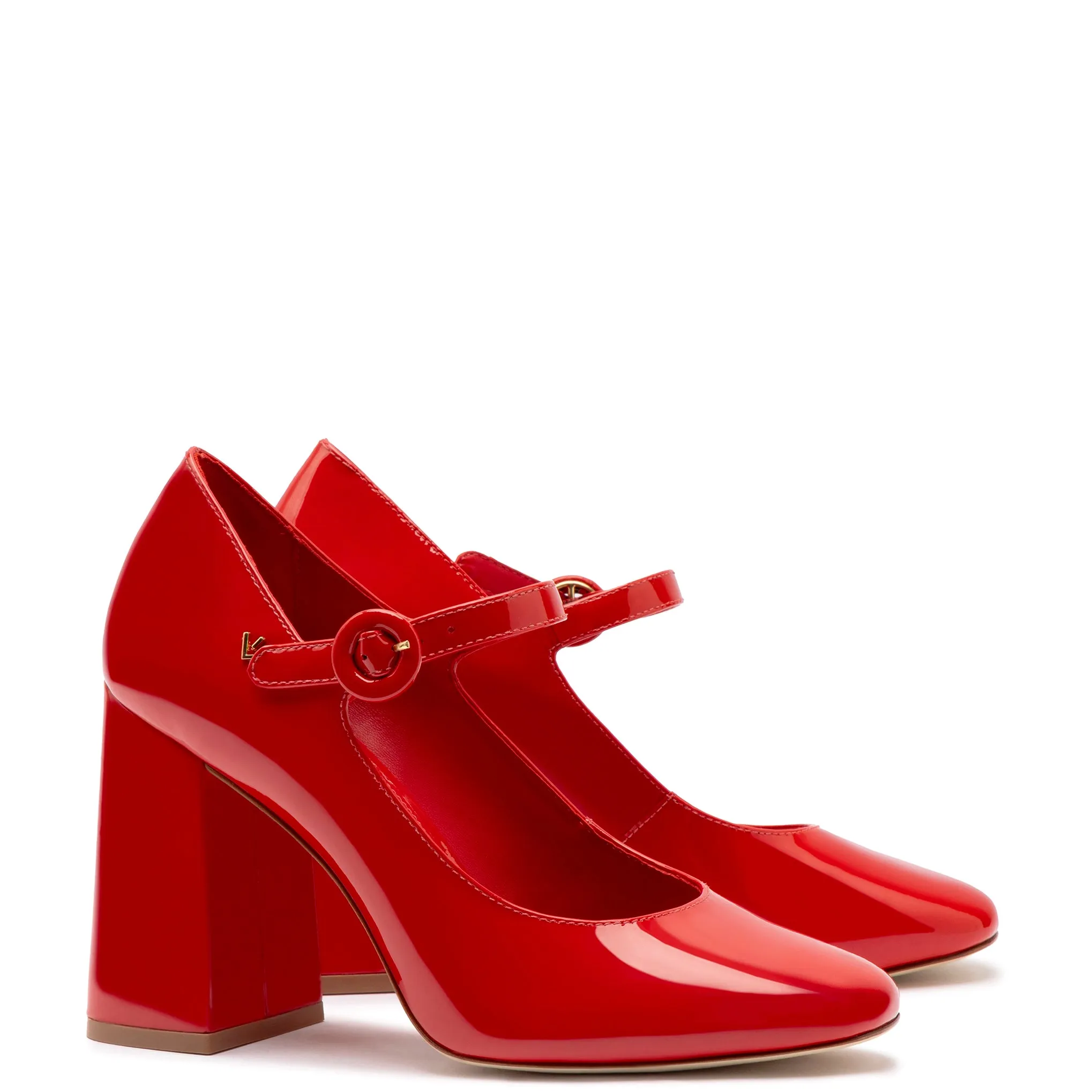 Blair Hi Pump In Scarlet Patent Leather sold by Larroude product image thumbnail 2
