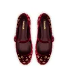 Blair Ballet Flat In Wine Velvet and Gold Studs sold by Larroude