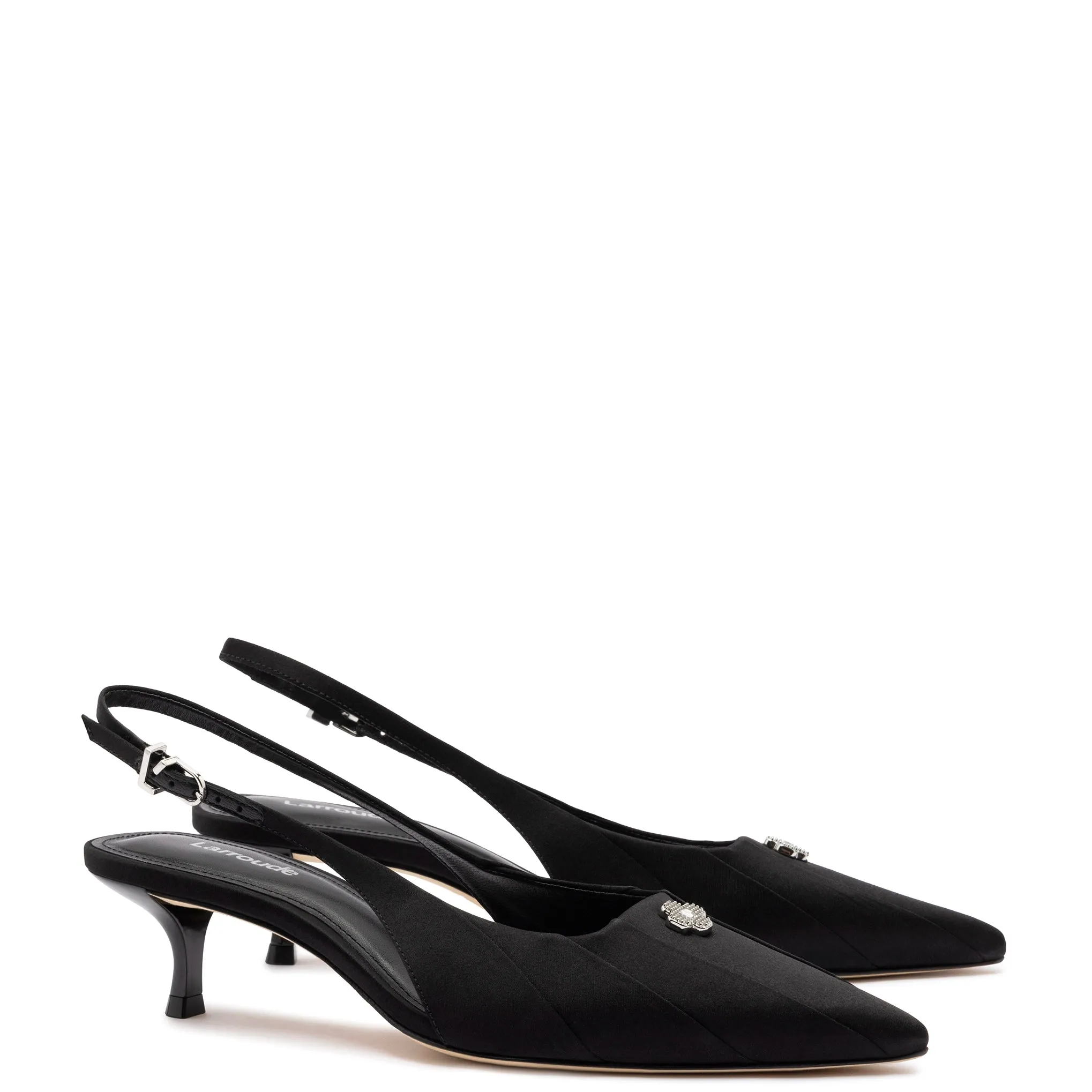 Maxine Pump In Black Fabric sold by Larroude product image thumbnail 2