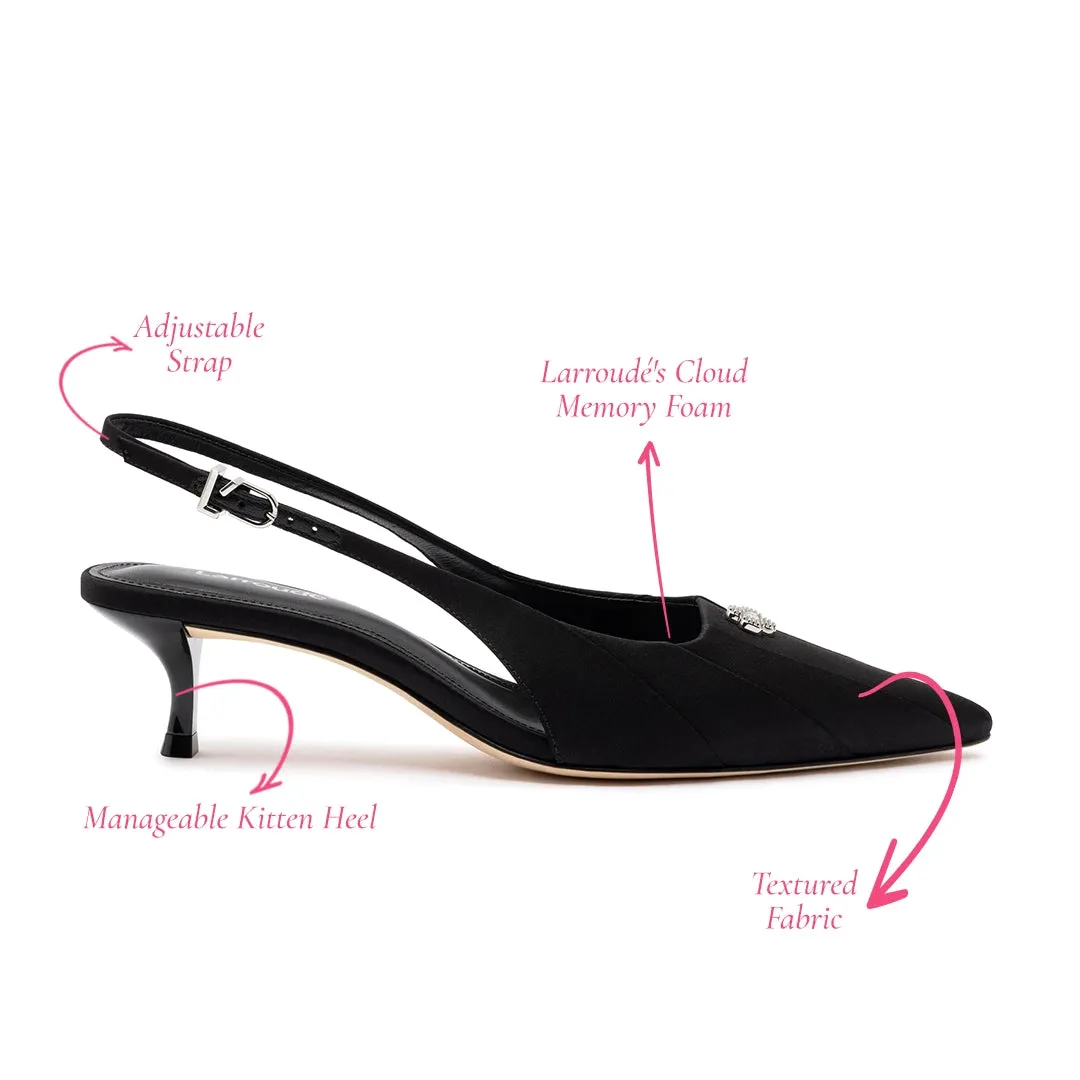 Maxine Pump In Black Fabric sold by Larroude product image thumbnail 5