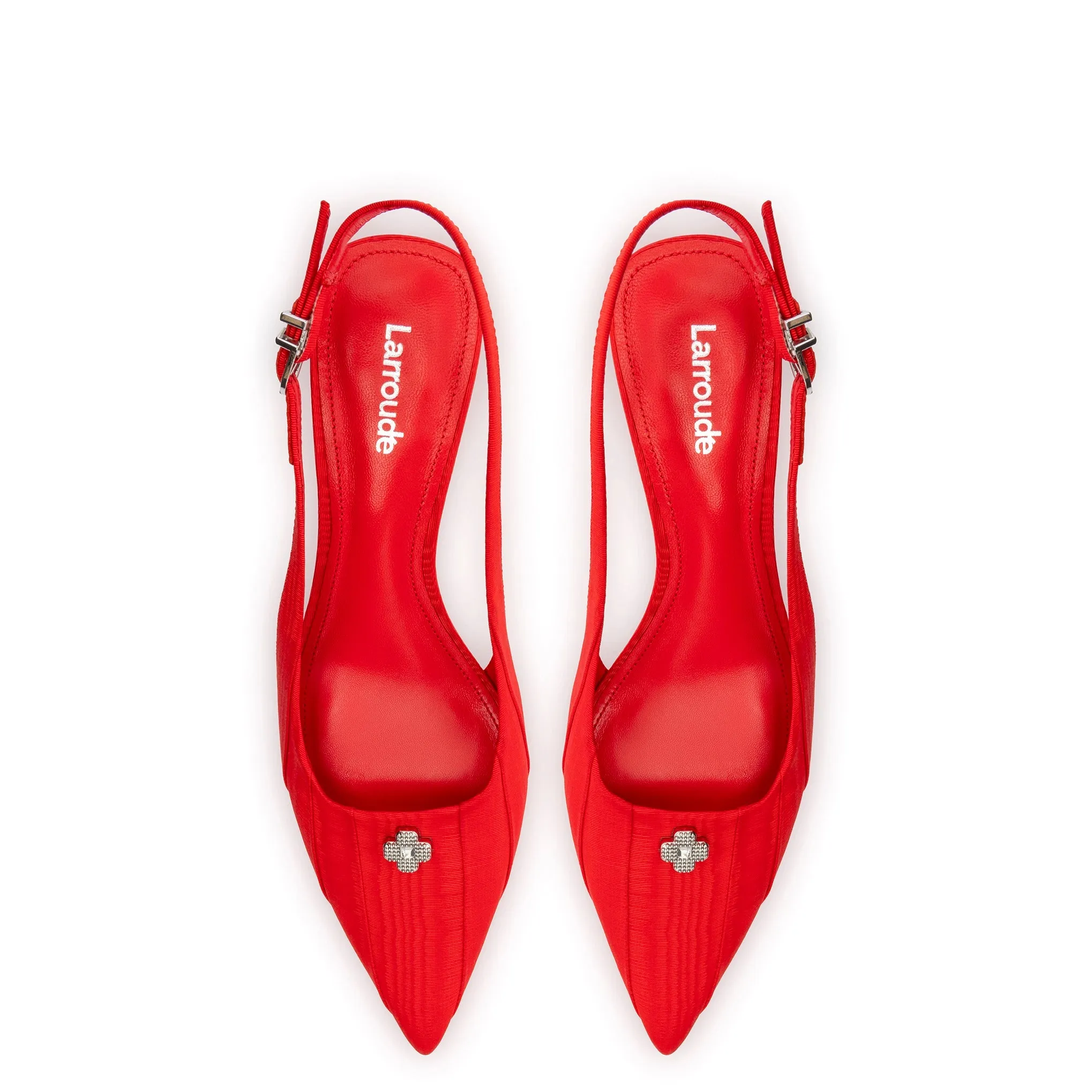 Maxine Pump In Red Fabric sold by Larroude product image thumbnail 3