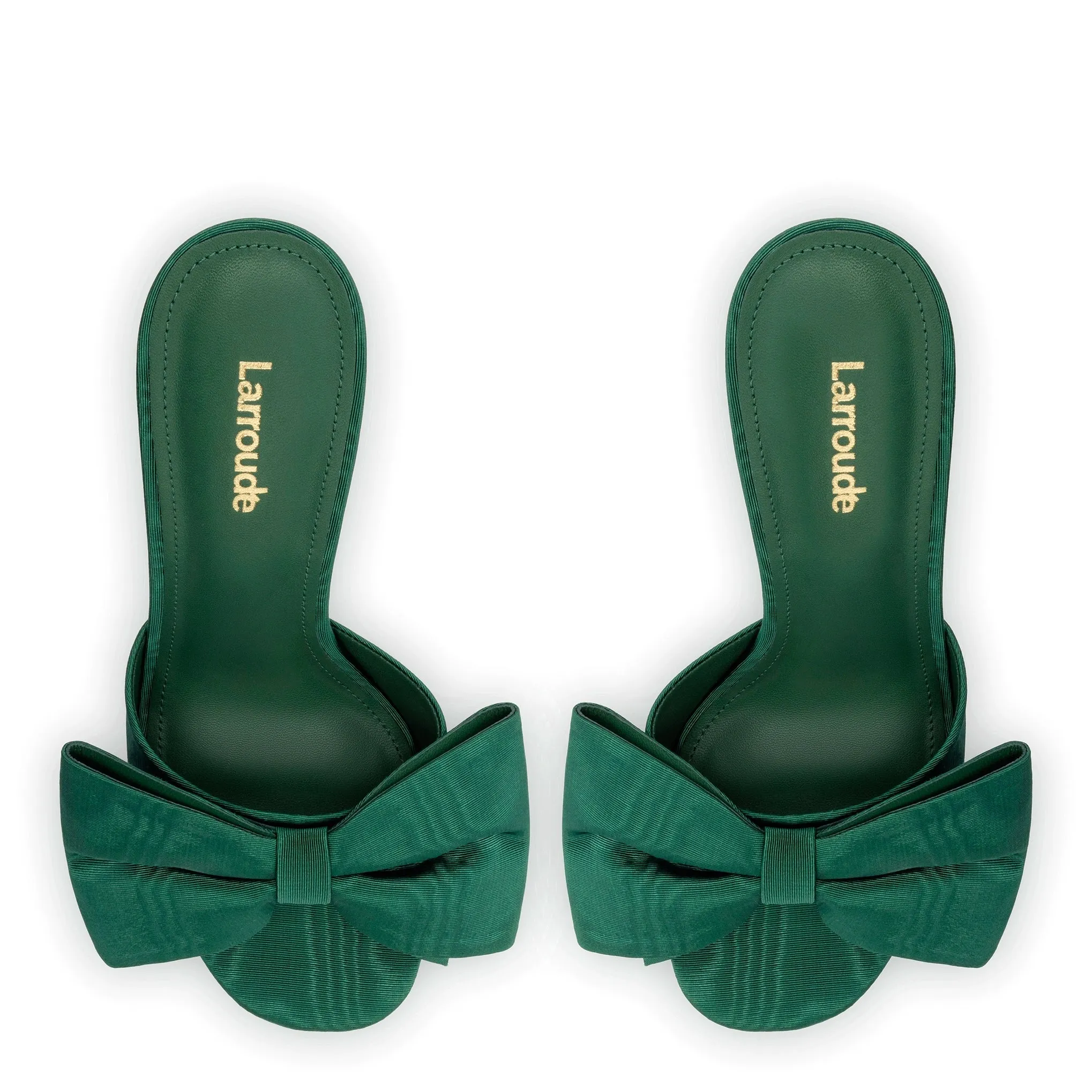 Elle Mule In Emerald Fabric sold by Larroude product image thumbnail 3