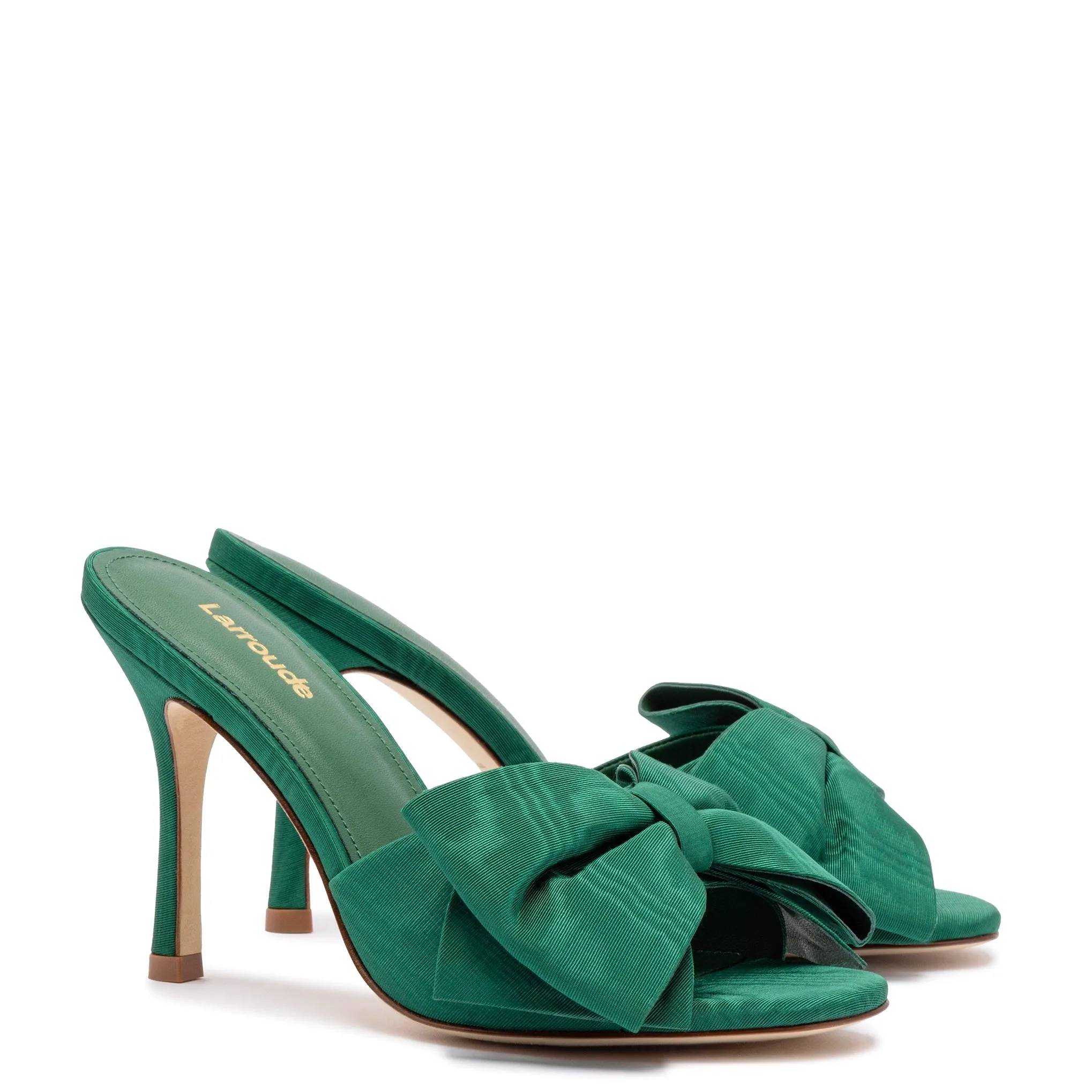 Elle Mule In Emerald Fabric sold by Larroude product image thumbnail 2