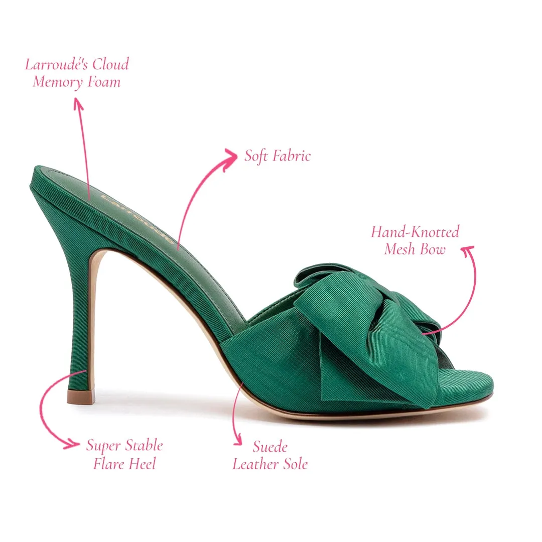 Elle Mule In Emerald Fabric sold by Larroude product image thumbnail 5