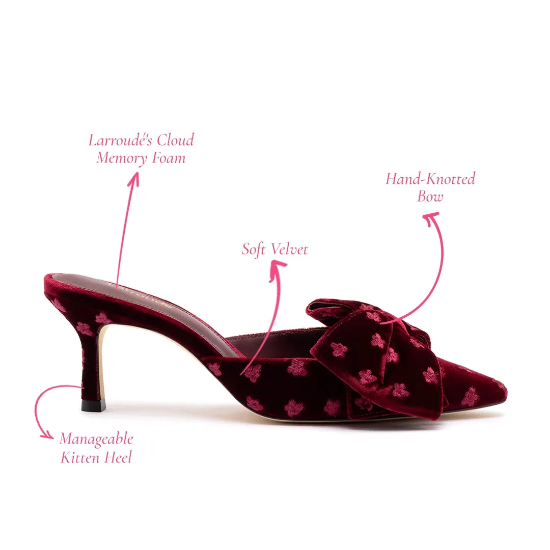 Mini Elle Pump In Wine Velvet sold by Larroude product image thumbnail 5