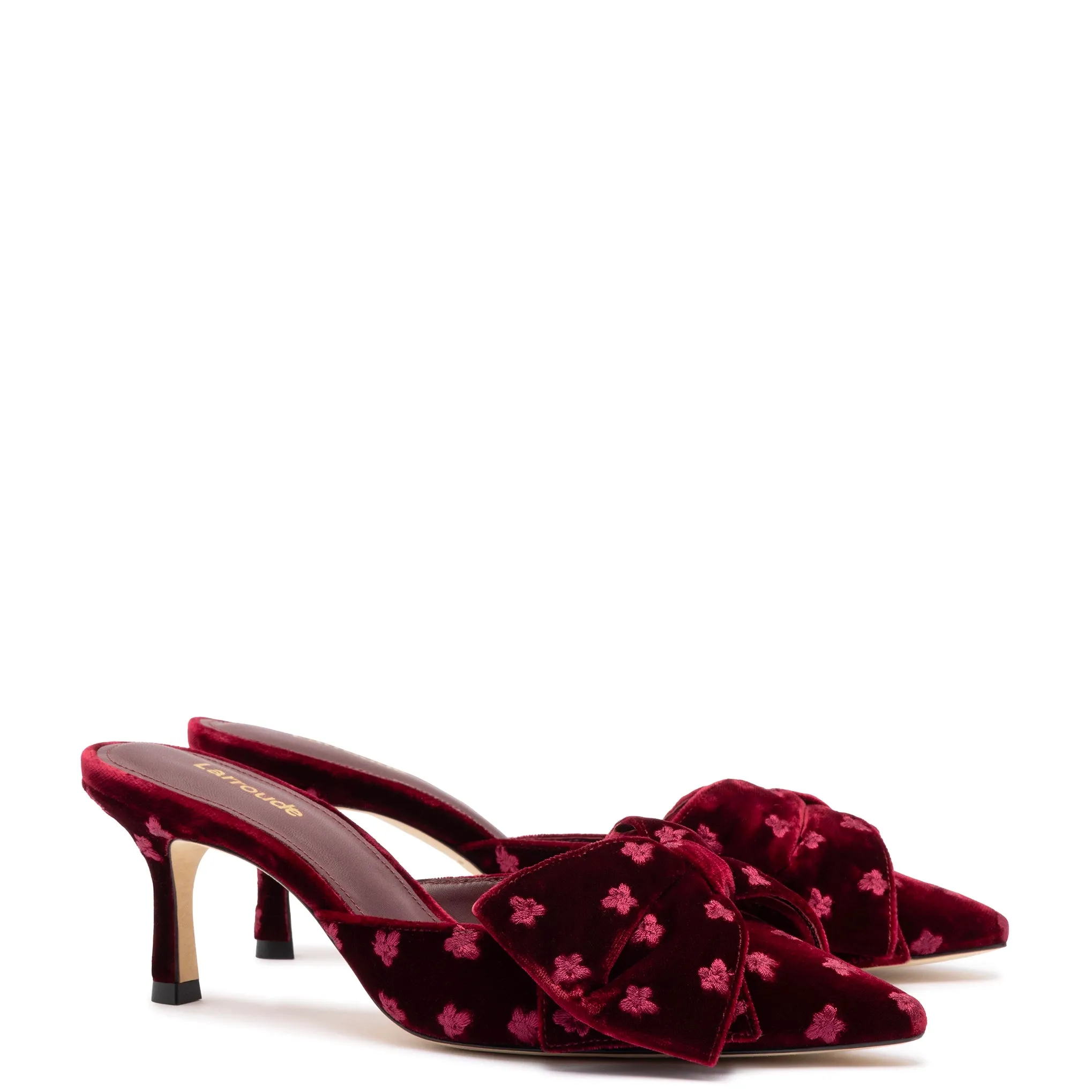 Mini Elle Pump In Wine Velvet sold by Larroude product image thumbnail 2