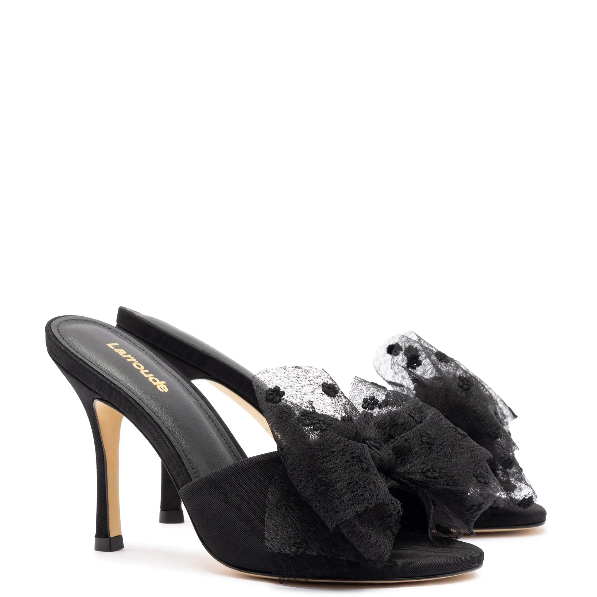 Elle Mule In Black Fabric sold by Larroude product image thumbnail 2